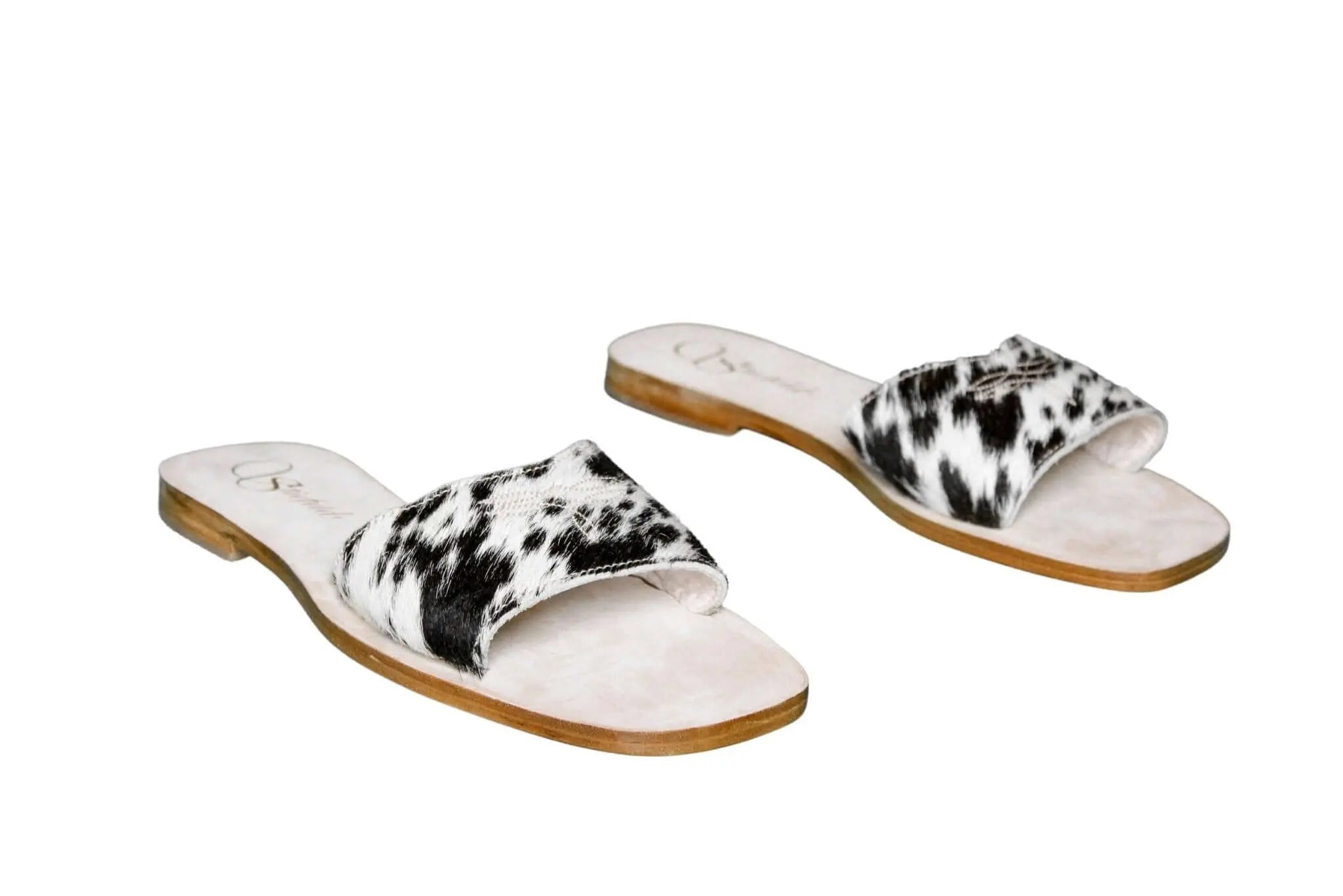 Agnes Cowhide Slide Sandals – Size 9