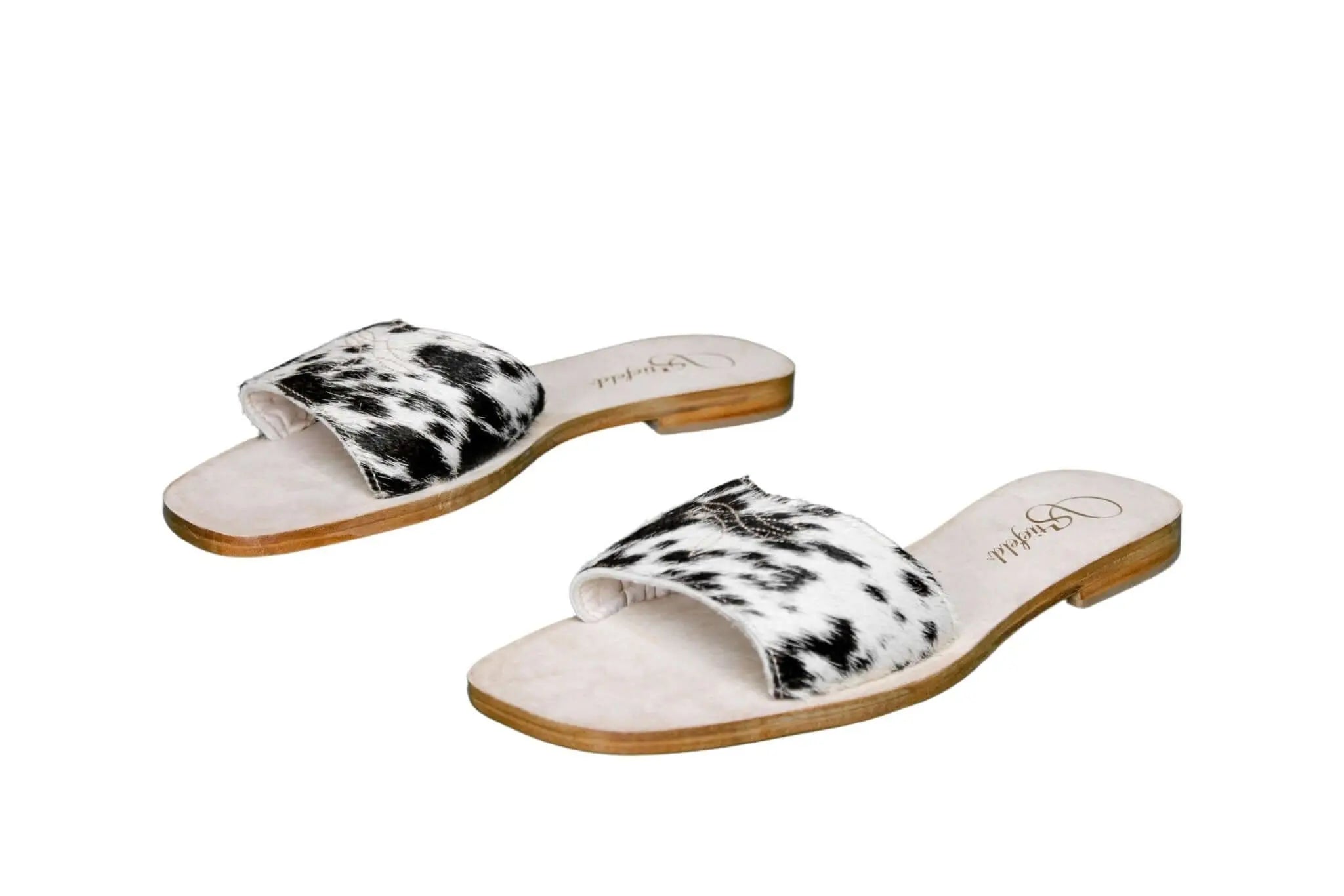 Agnes Cowhide Slide Sandals – Size 9