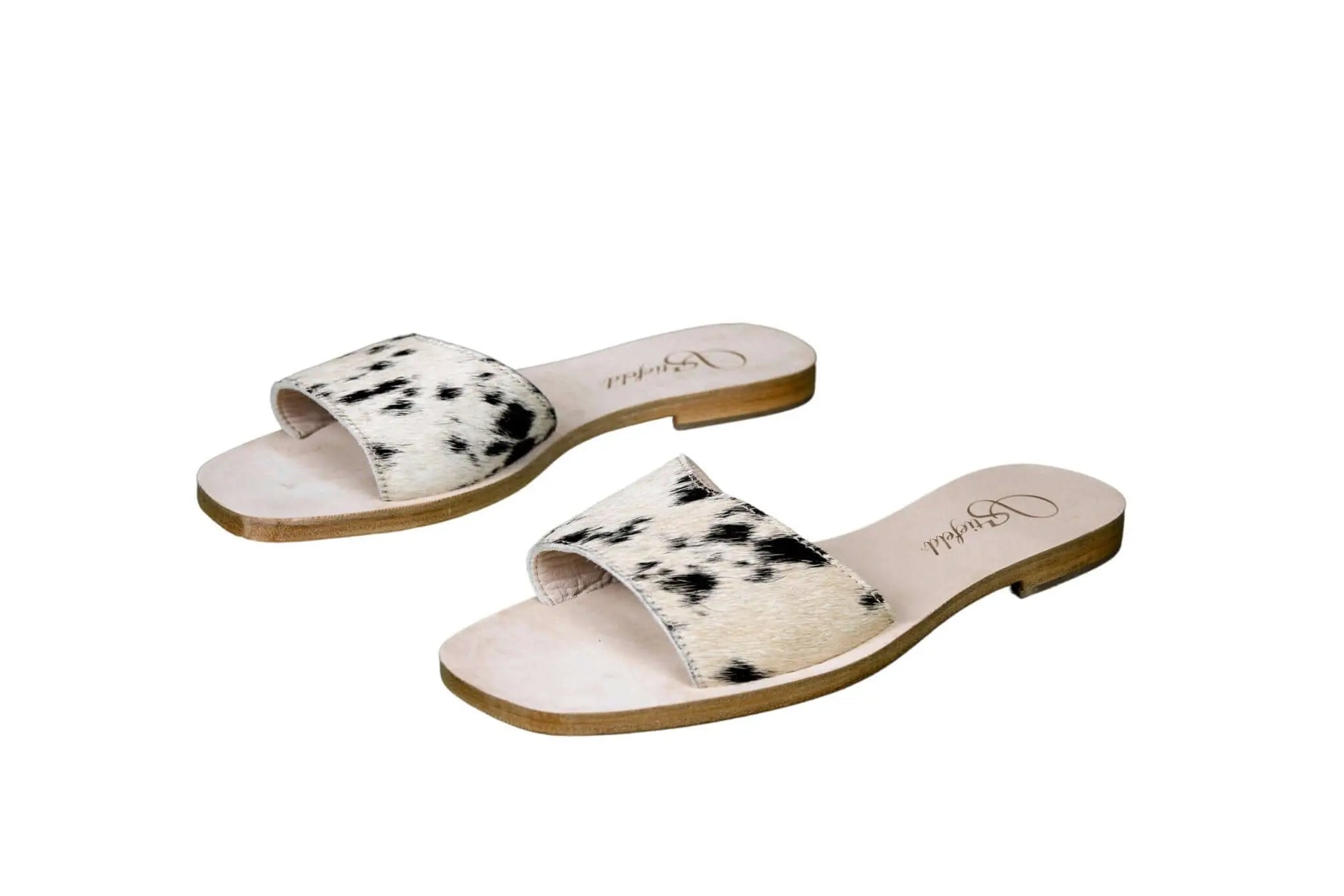 Agnes Cowhide Slide Sandals – Size 9