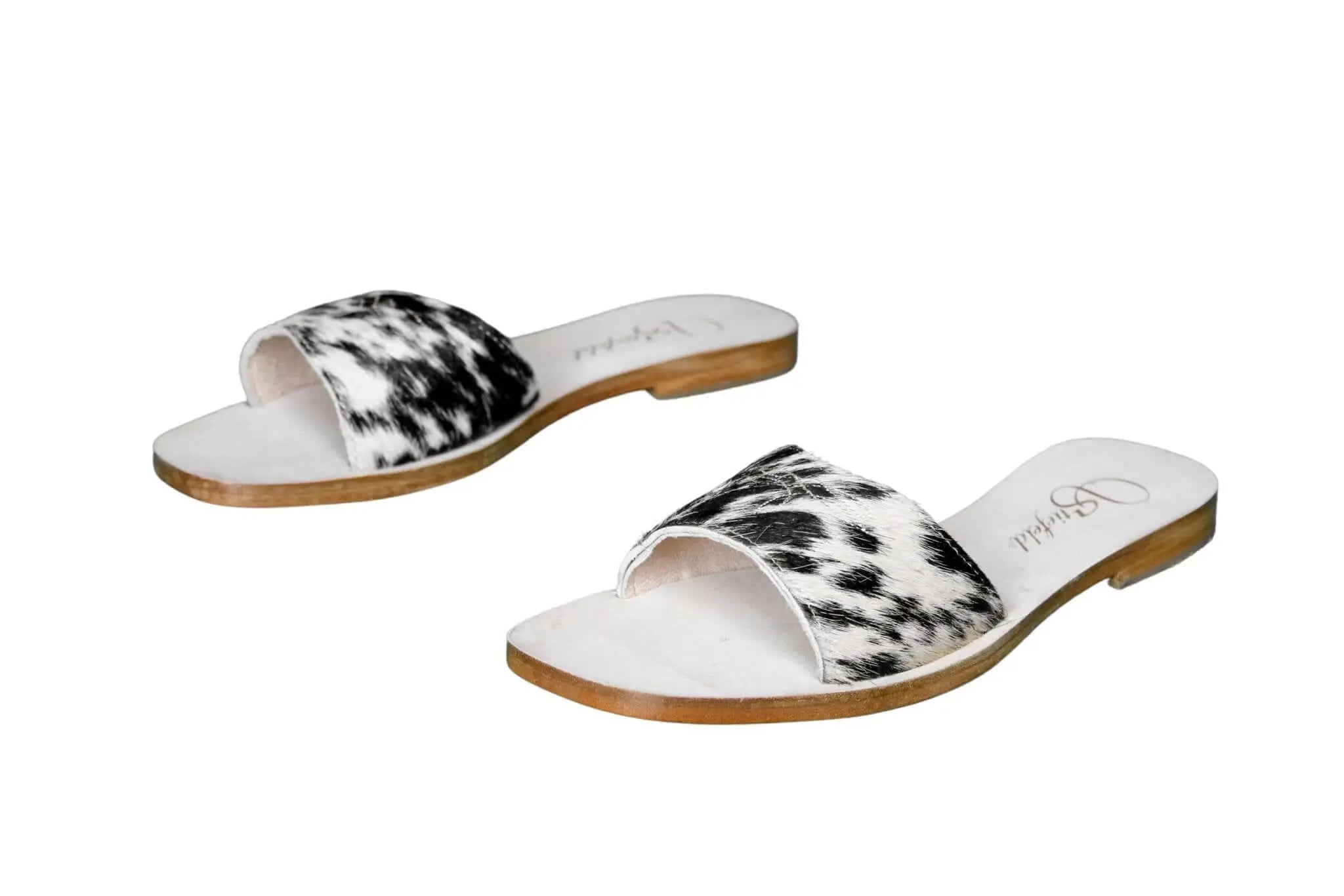 Agnes Cowhide Slide Sandals – Size 9
