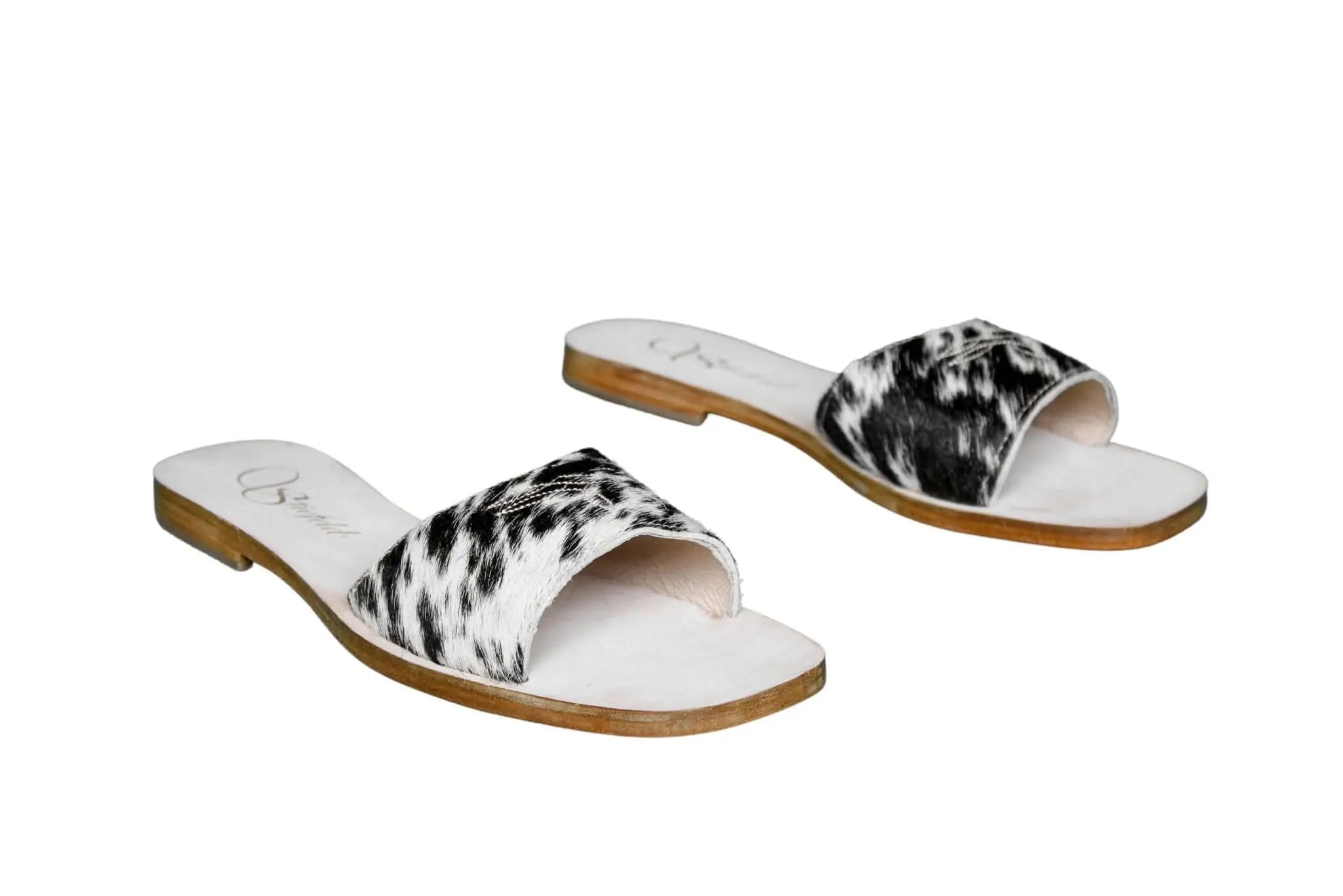 Agnes Cowhide Slide Sandals – Size 9