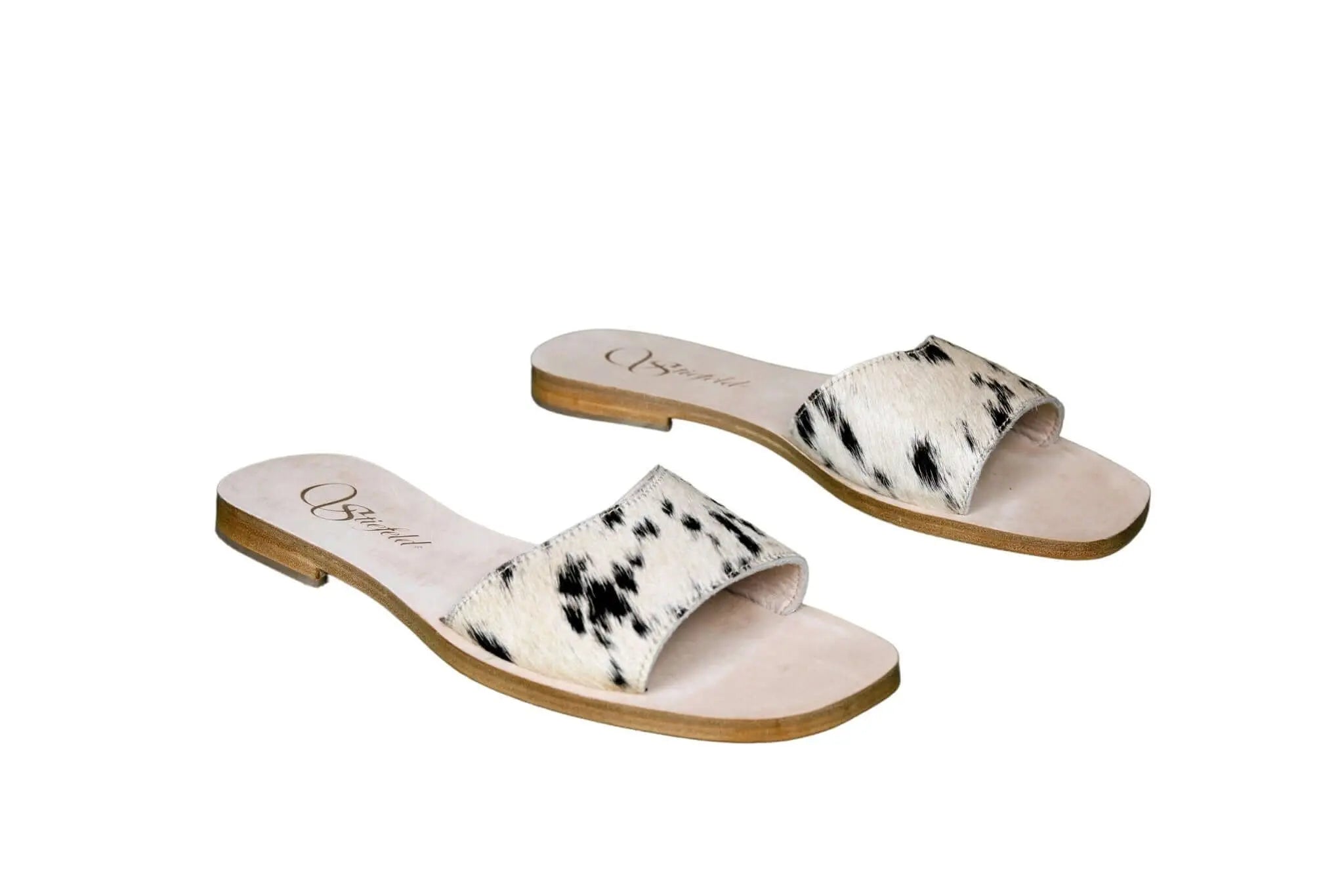 Agnes Cowhide Slide Sandals – Size 9