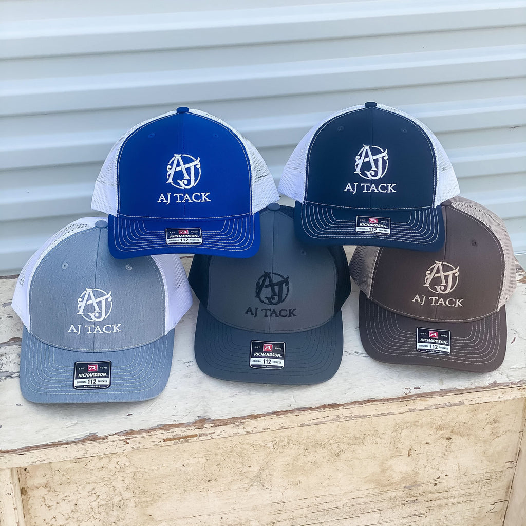 AJ Tack Navy Blue Embroidery Mesh Back Cap