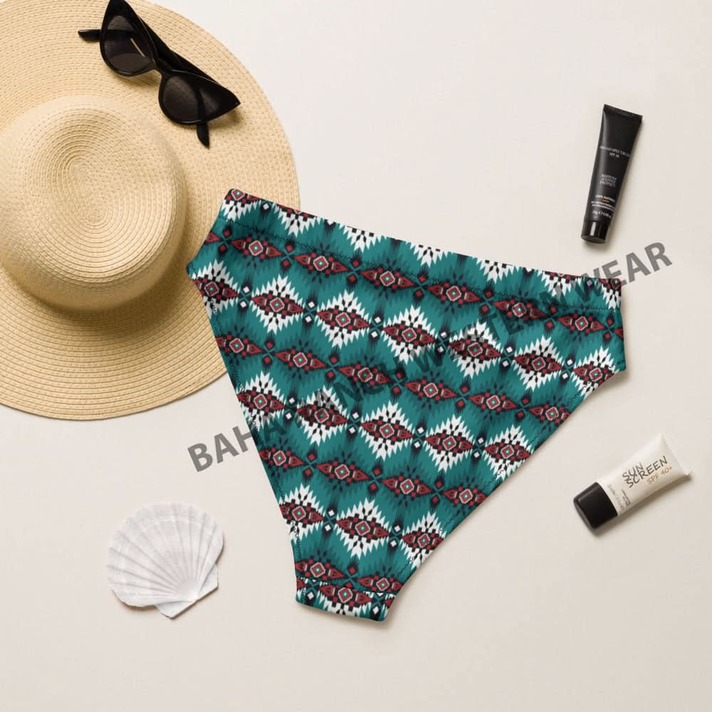 Yeehaw Teal Burgandy Bikini Bottom