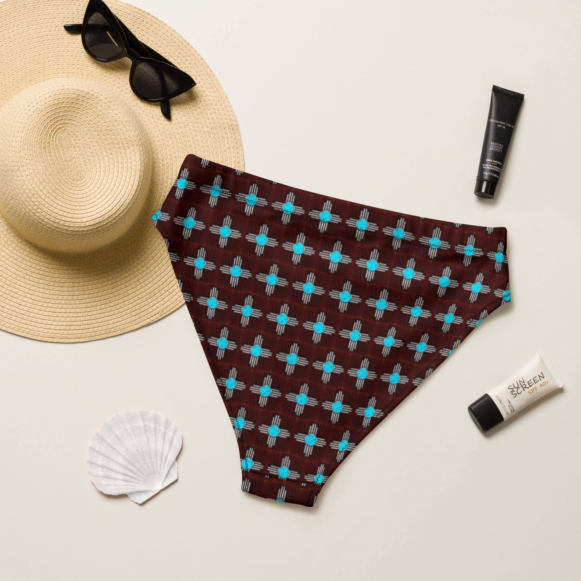 Yeehaw Turquoise Zia Bikini Bottom