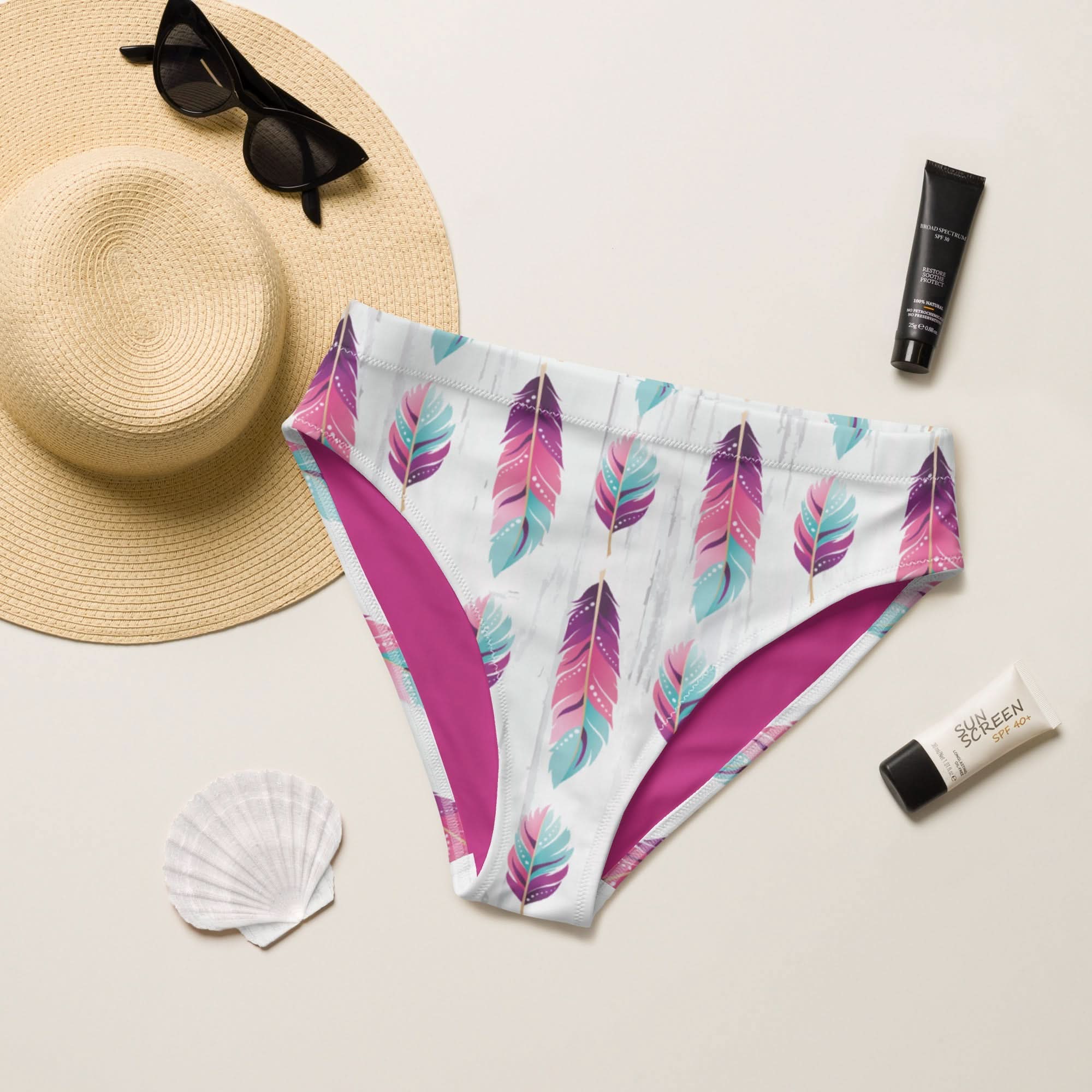 Yeehaw Boho Feather Bikini Bottom