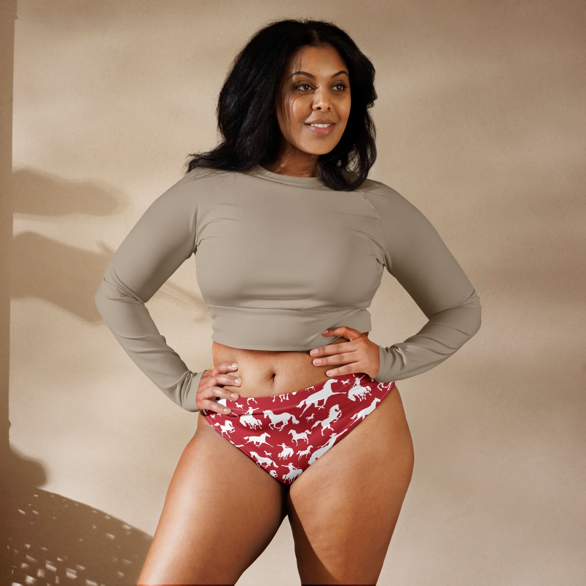 Yeehaw Red Rodeo Cowboy Bikini Bottom
