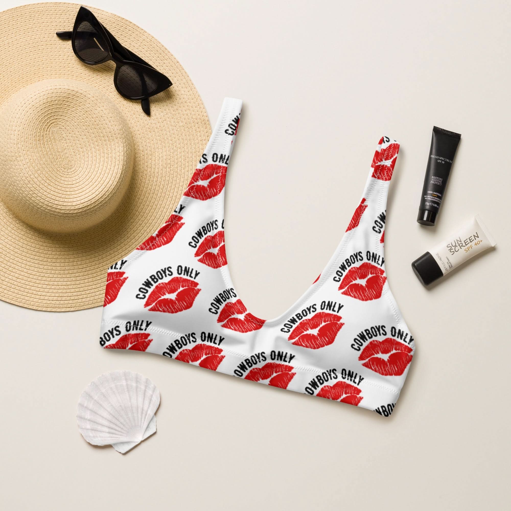 Yeehaw Cowboys Only Bikini Top