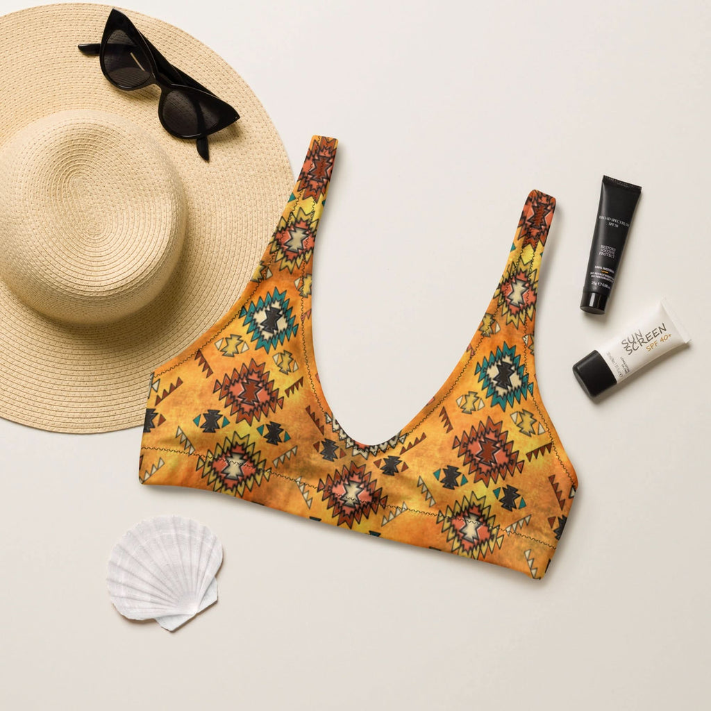 Yeehaw Golden Aztec Bikini Top