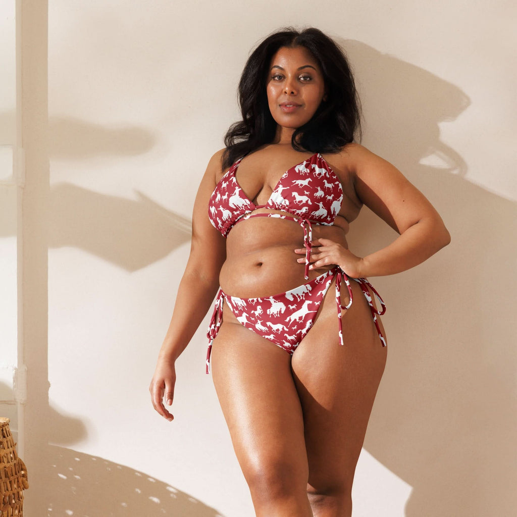 Yeehaw Red Rodeo Cowboy String Bikini