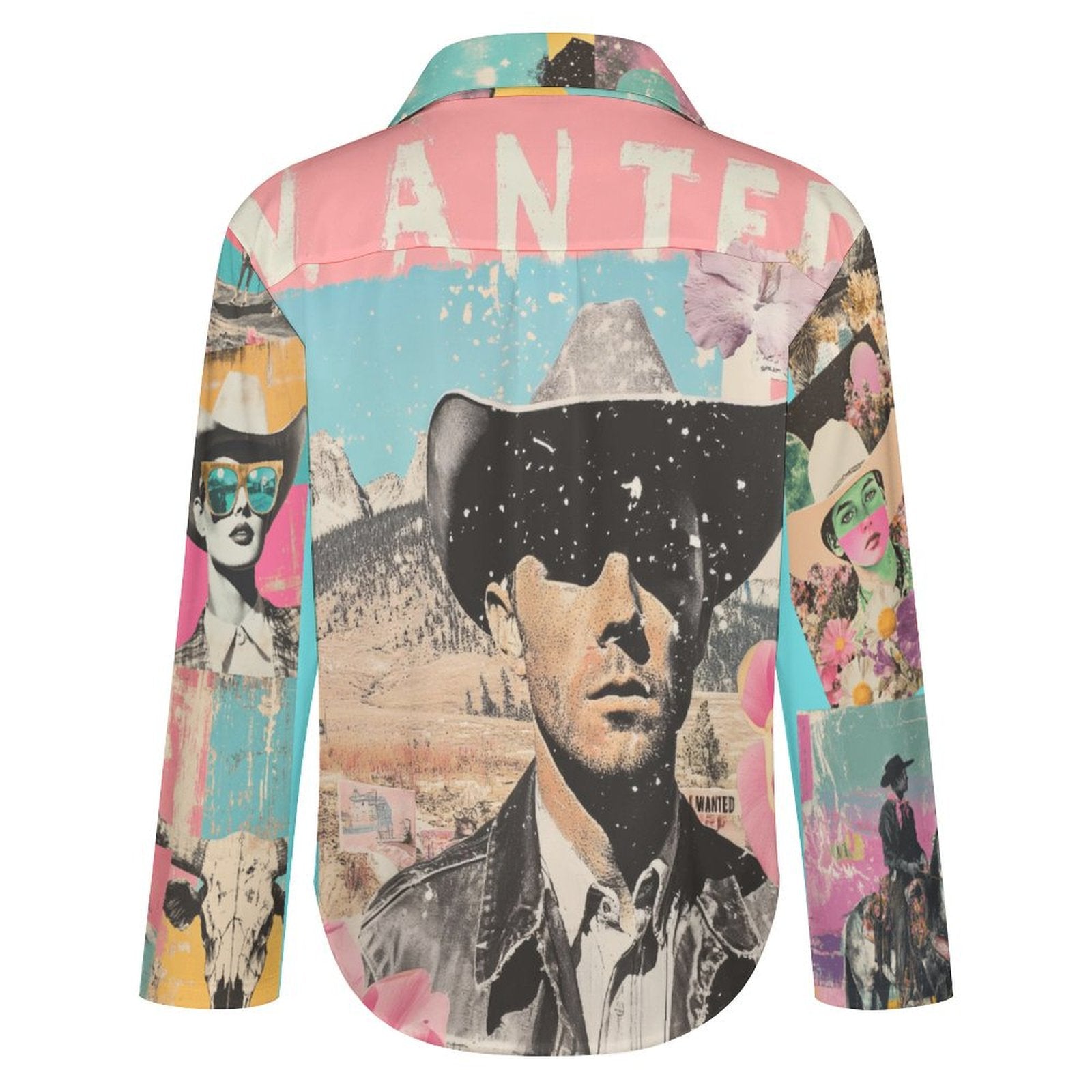 Baha Ranch Wanted Retro Pop Western Vintage Button Up Women's Shirt