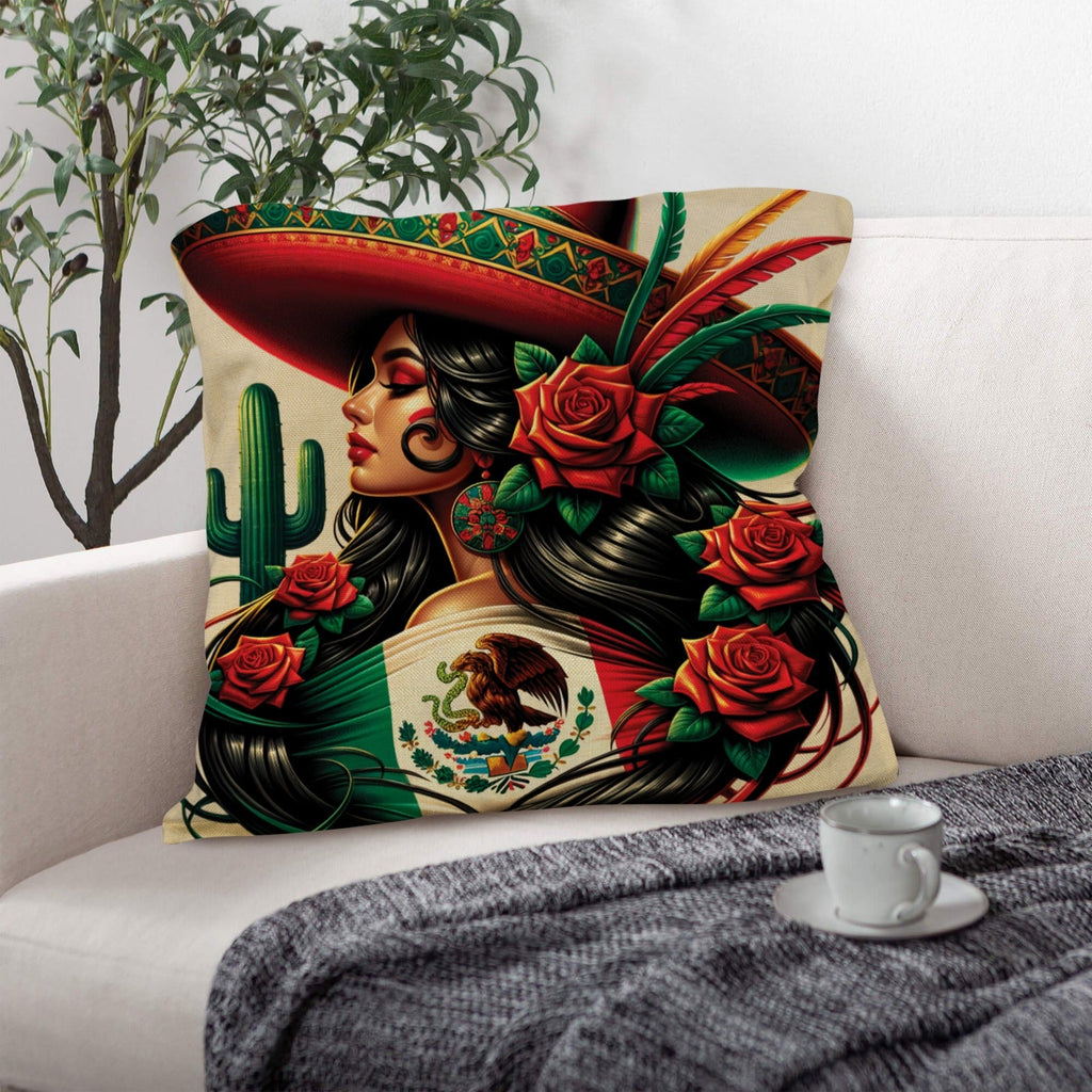 Colores De Mexico La Mexicana Pillow Case Made in America