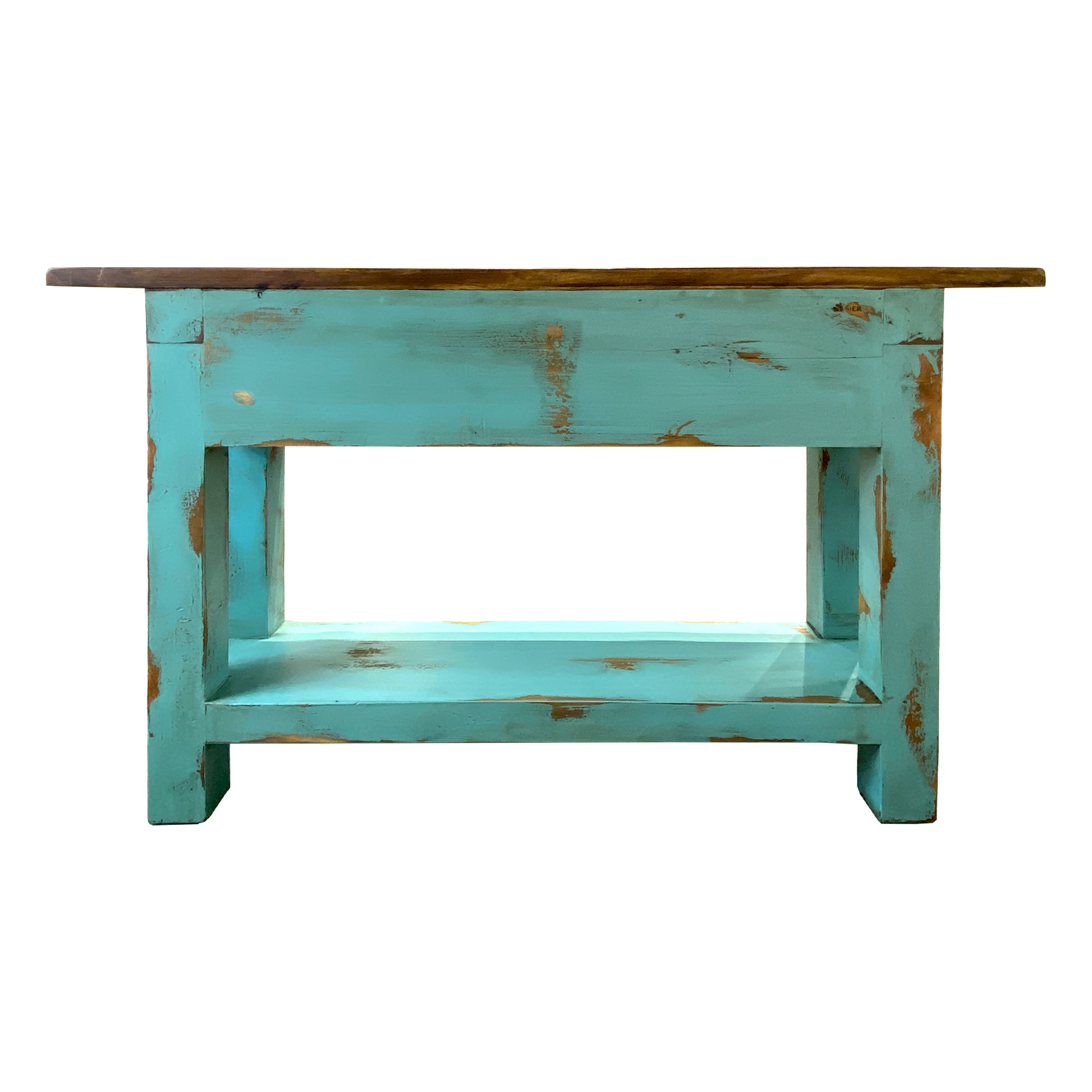 Rustic Sofa Table Oldie Turquoise
