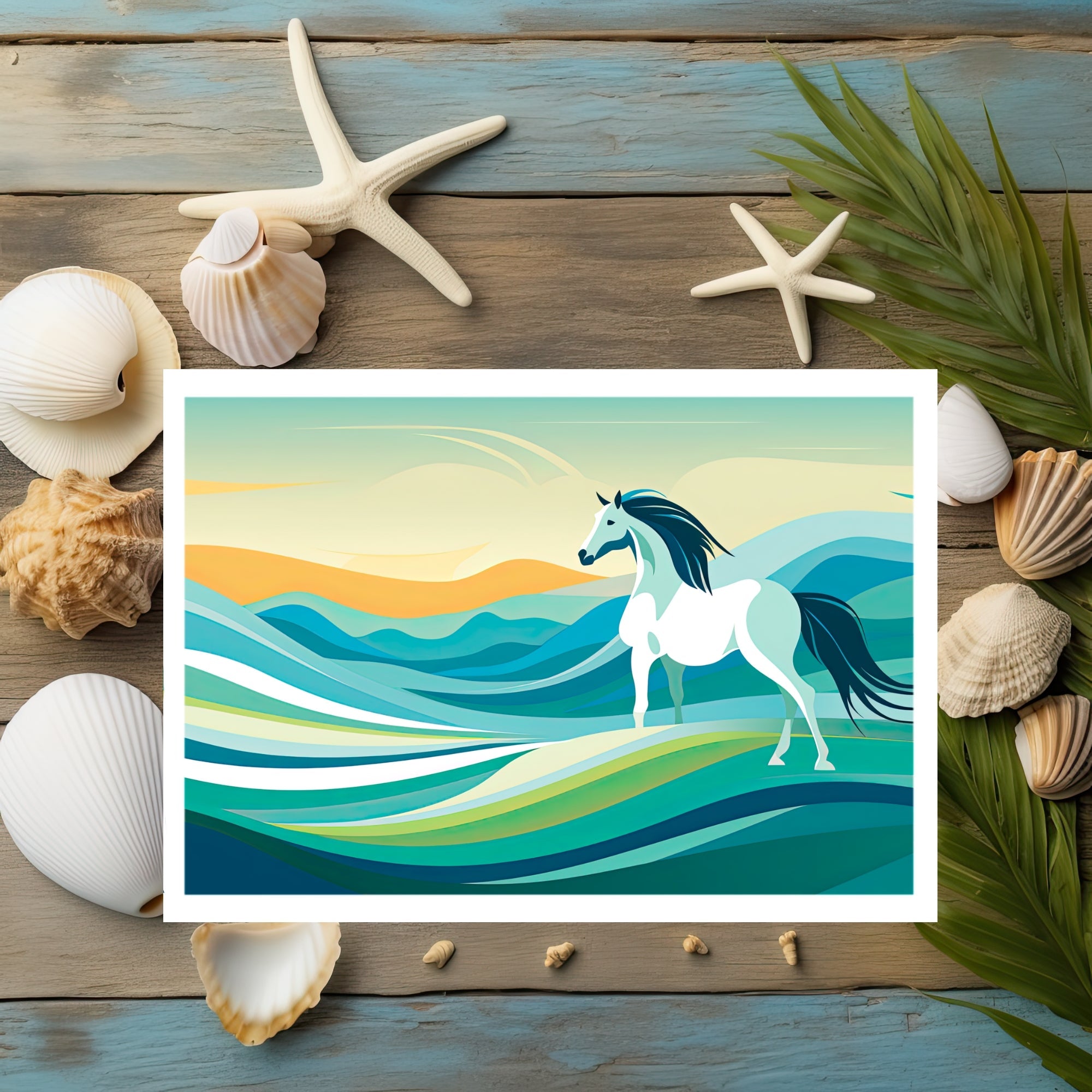 Beach Riding Equestrian Greeting Card