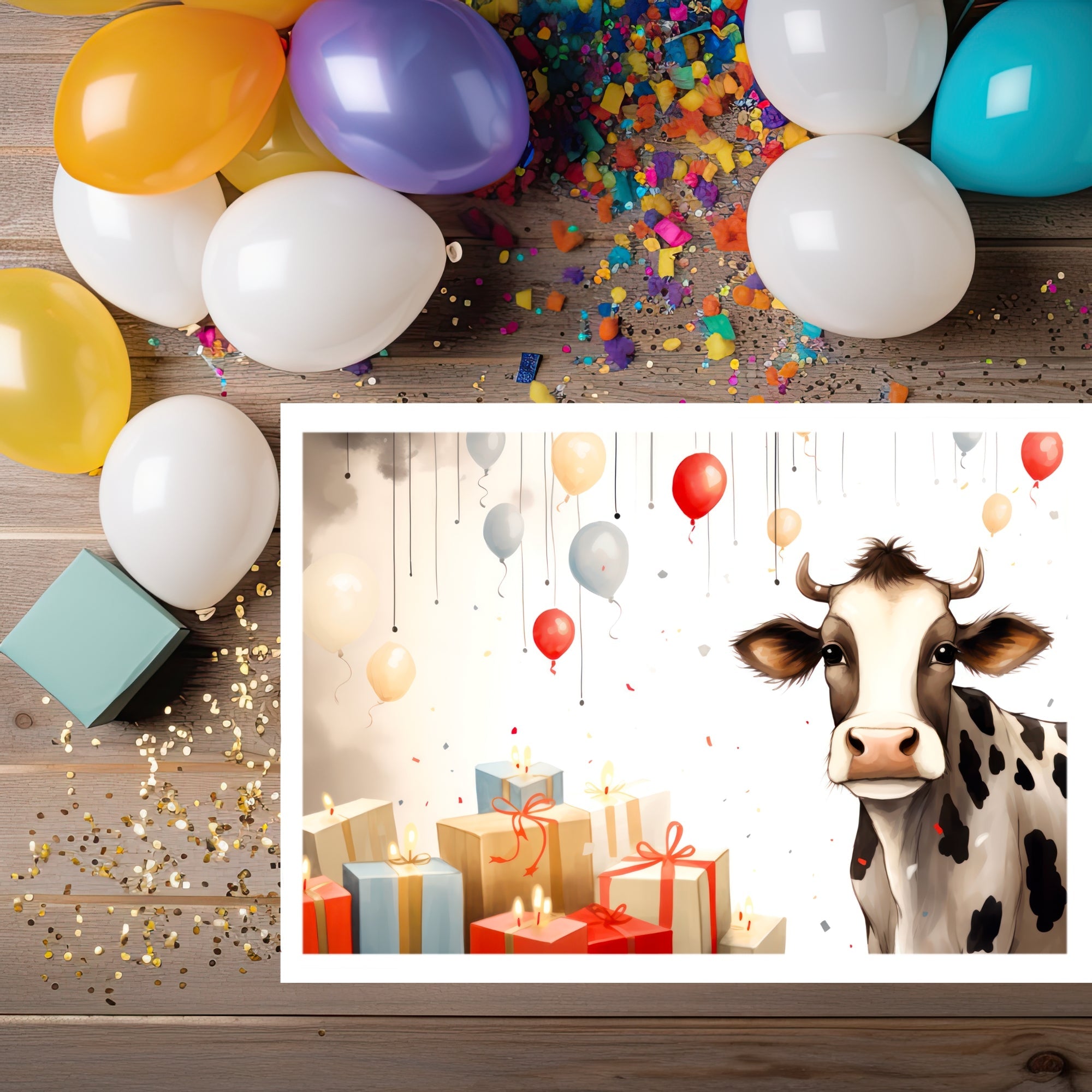 Moo-rific Wishes: Birthday Joy with a Side of Cow-tastic Cheer! Greeting Card