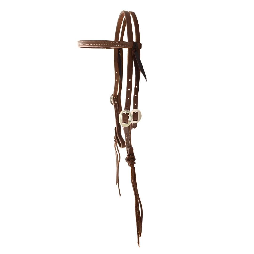 AJ Tack Rattlesnake Straight Headstall - Oiled