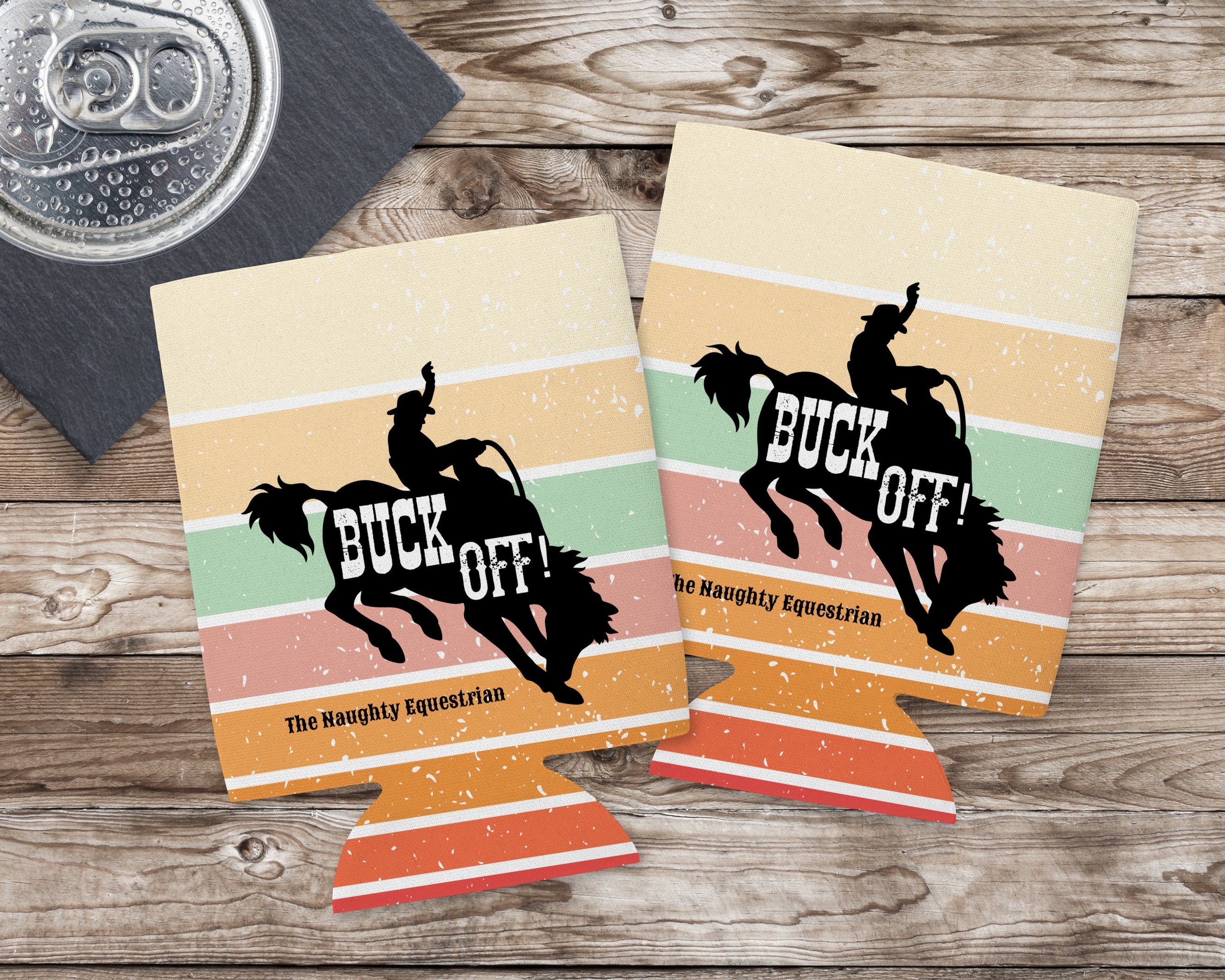 Retro Rodeo Buck Off Can Cooler 12 oz Regular