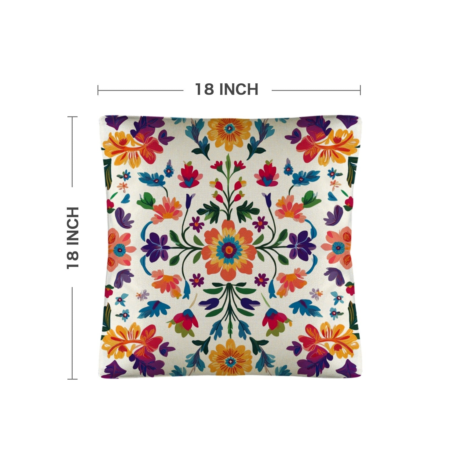 Colores de Mexico Floral Pillow Case Custom Pillow Case Made in America