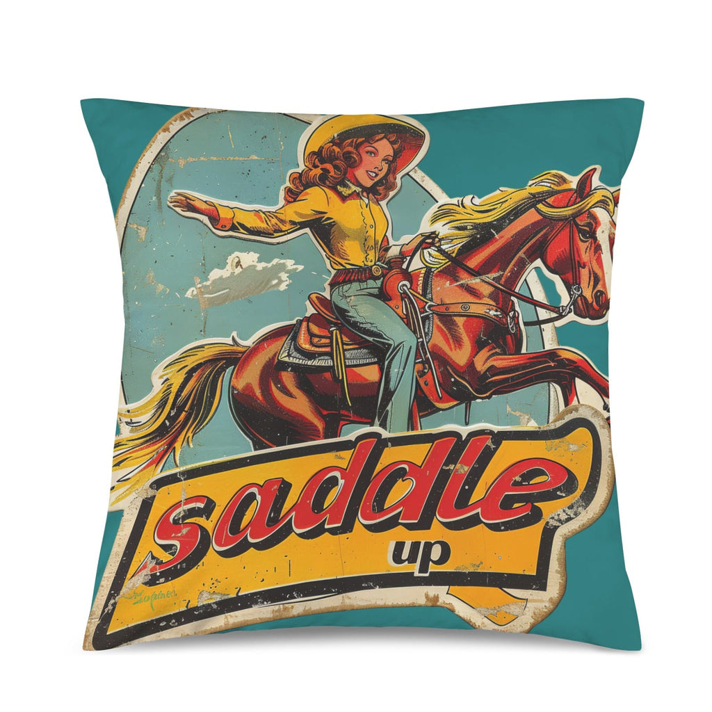 Baha Ranch Saddle Up Velvety Soft Pillow Case Made in America