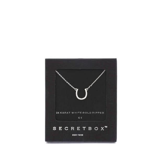 Secret Box Horseshoe Necklace Gold Or White Gold