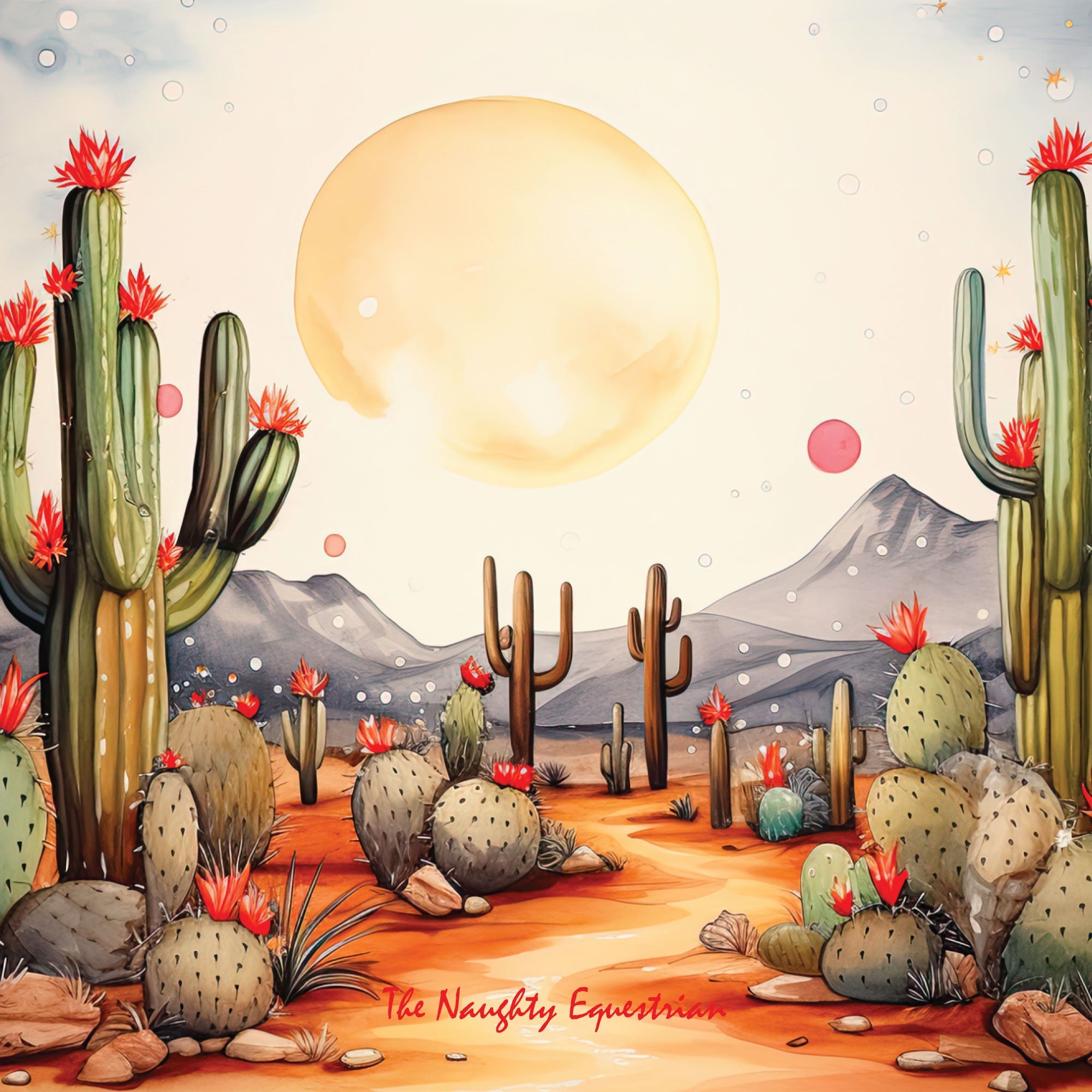 Sunny Serenity: Desert Prickly Cactus Coaster Set