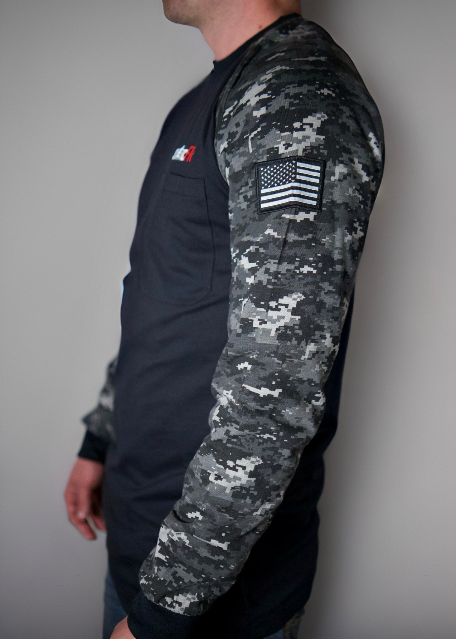FR Digital Camo Men's Work Shirt - Black/Gray