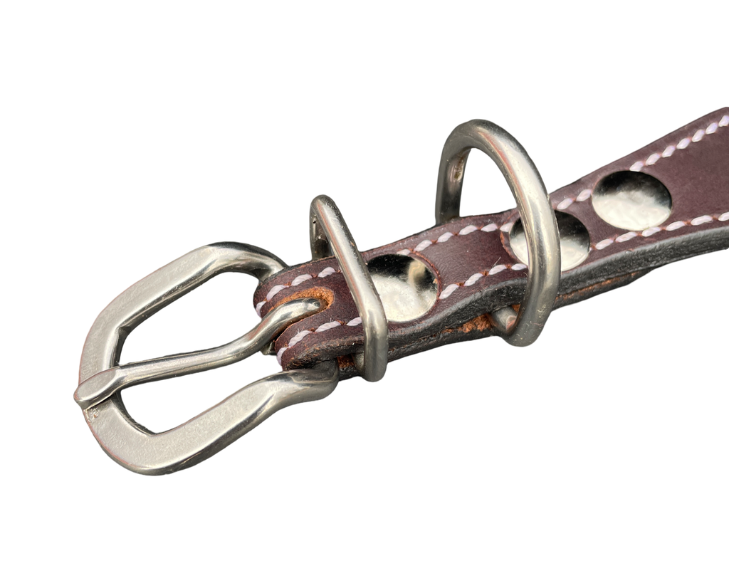 Epic Padded Leather Dog Collar with Beaded Design #Q