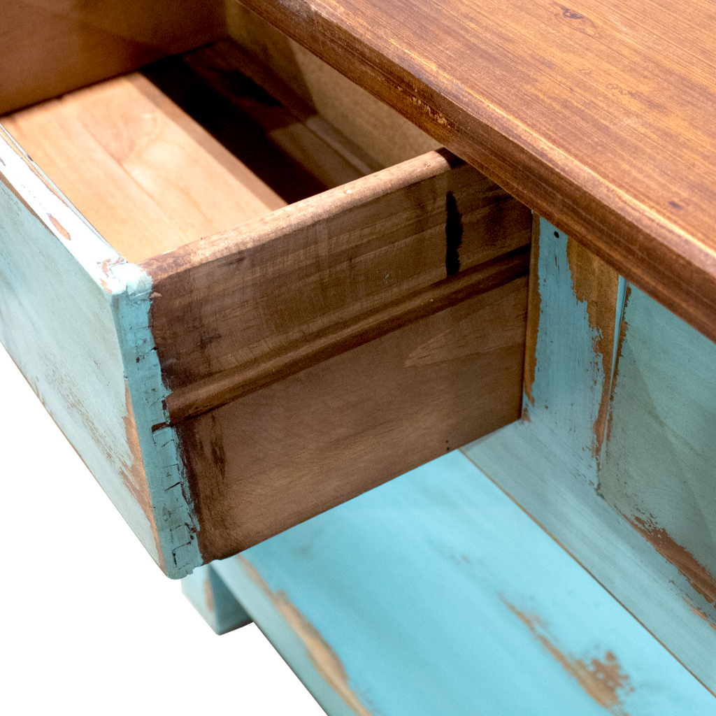 Rustic Sofa Table Oldie Turquoise