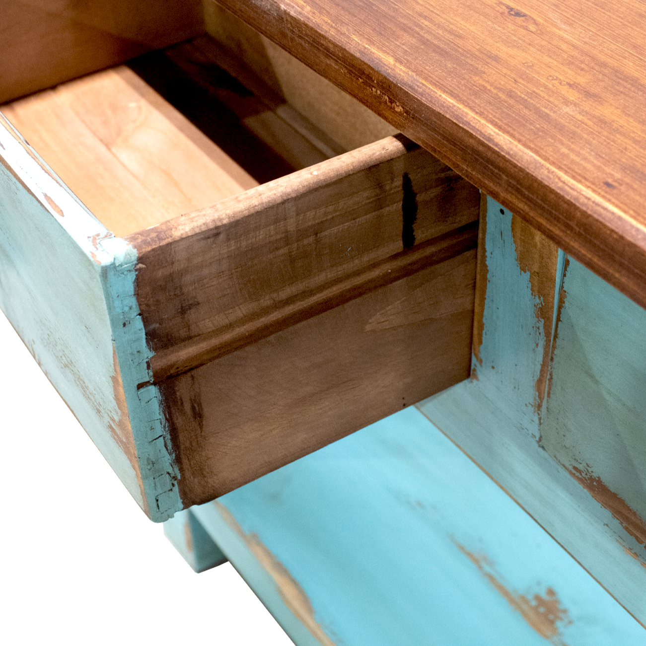 Rustic Sofa Table Oldie Turquoise