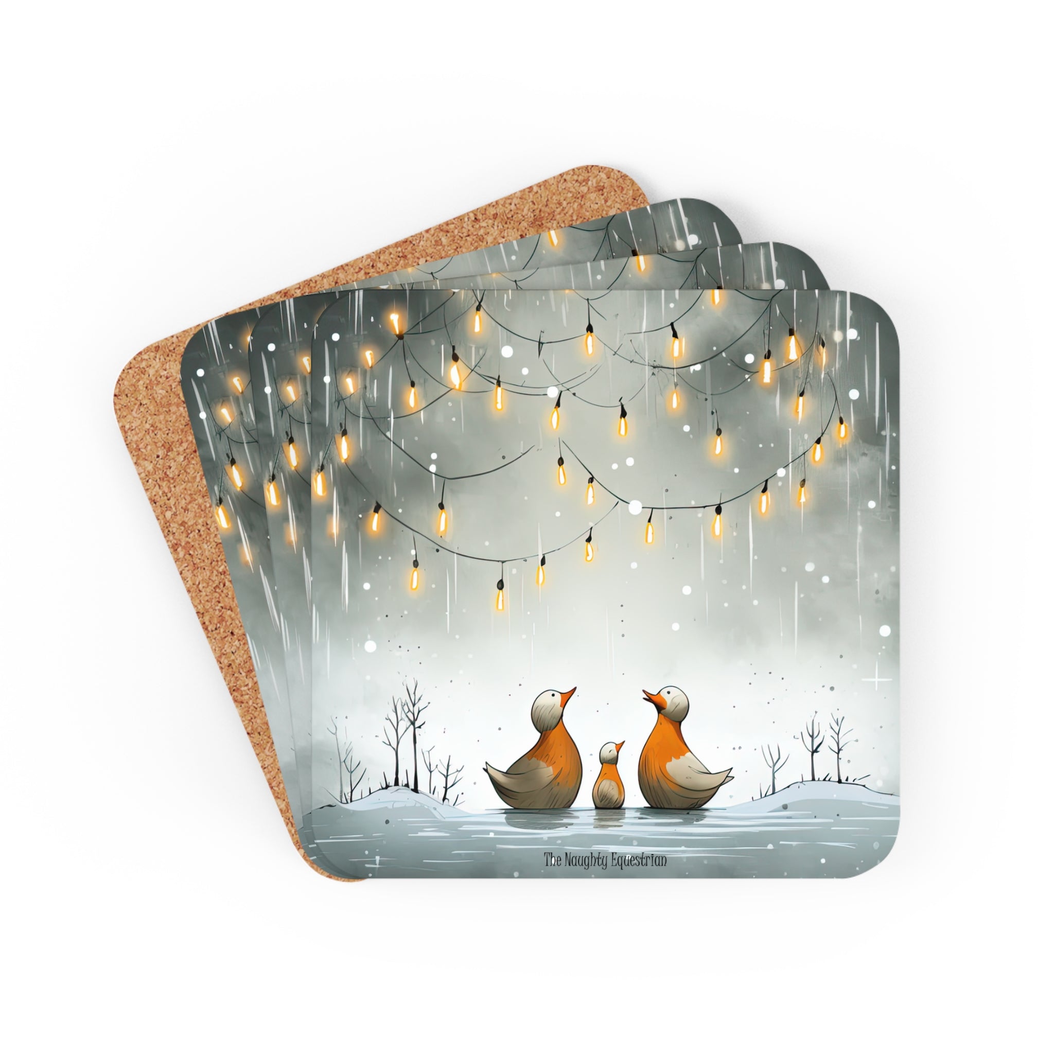 Ducks Holiday Christmas Coaster Set