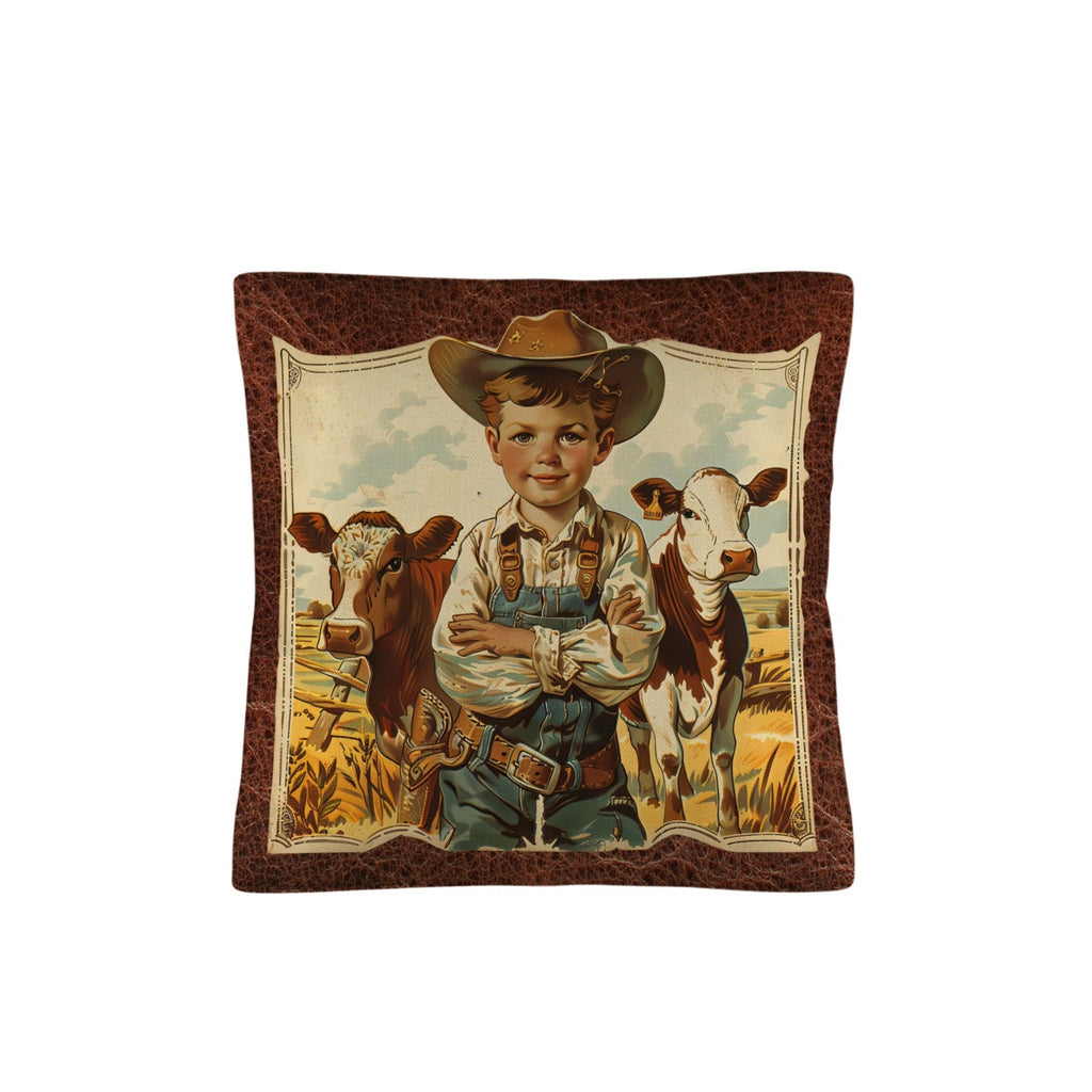 Vintage Cowboy Pillow Case Made in America