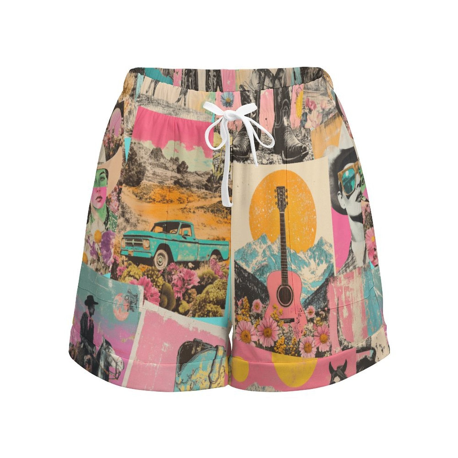 Baha Ranch Retro Pop Western Vintage Drawstring Women's Shorts