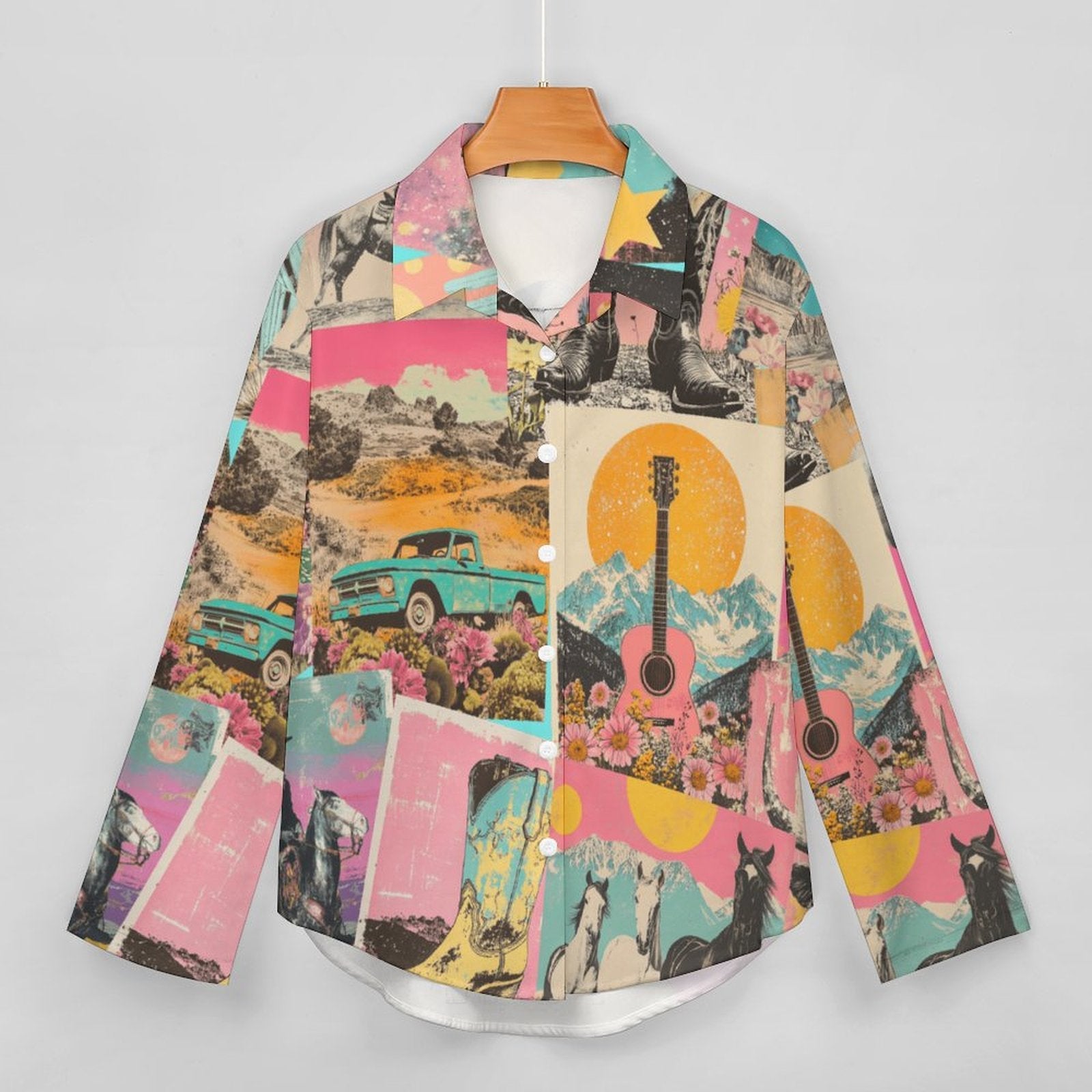 Baha Ranch Dreamgirl Retro Pop Western Vintage Button Up Women's Shirt