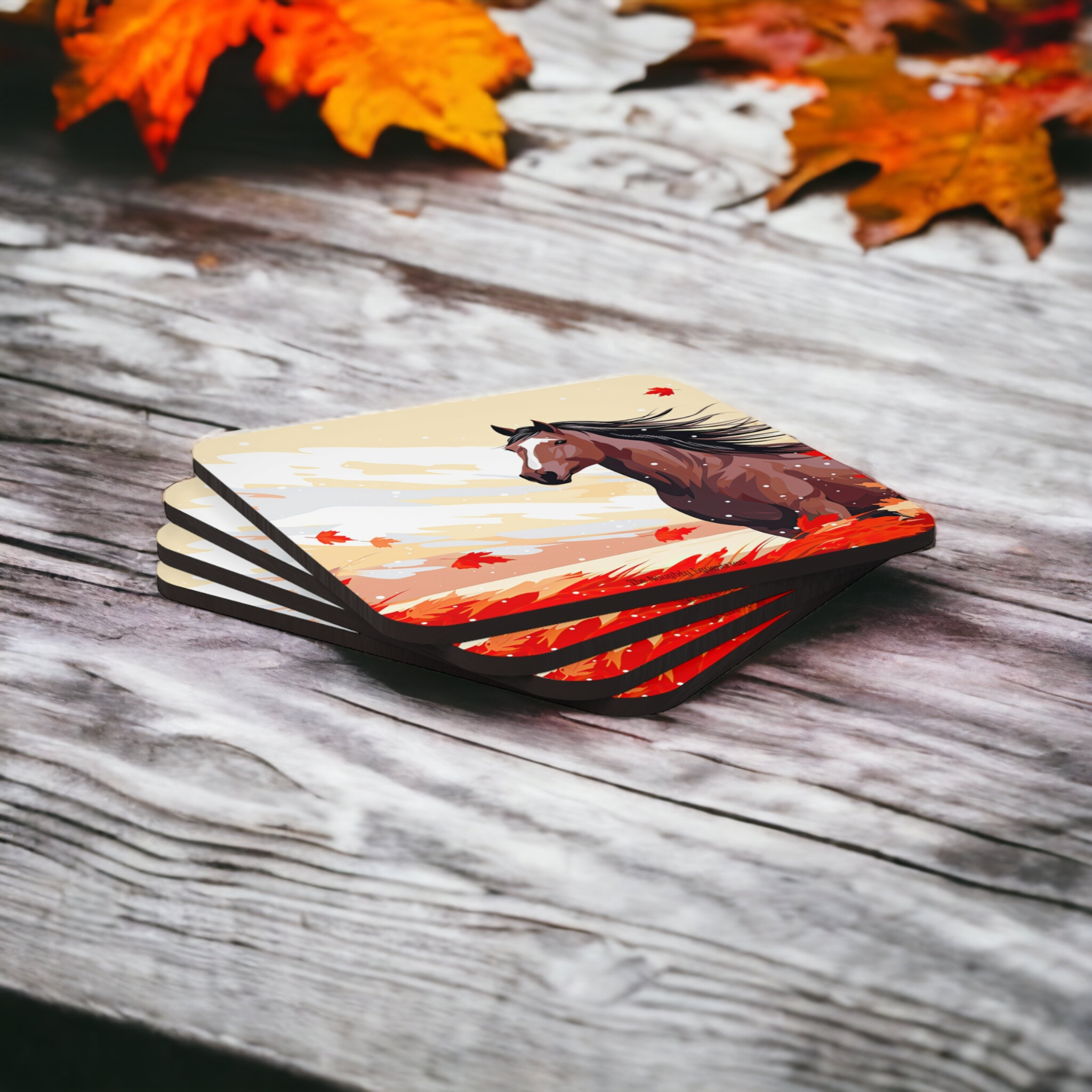 Fall Mountain Mare Coaster Set