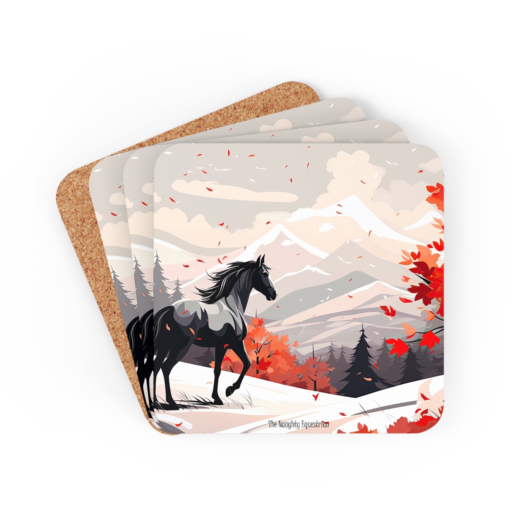 Fall Season Equestrian Coaster Set
