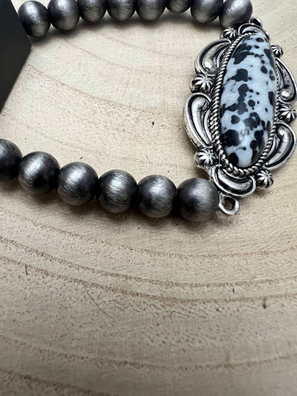 Faux White Buffalo Stretch Bracelet