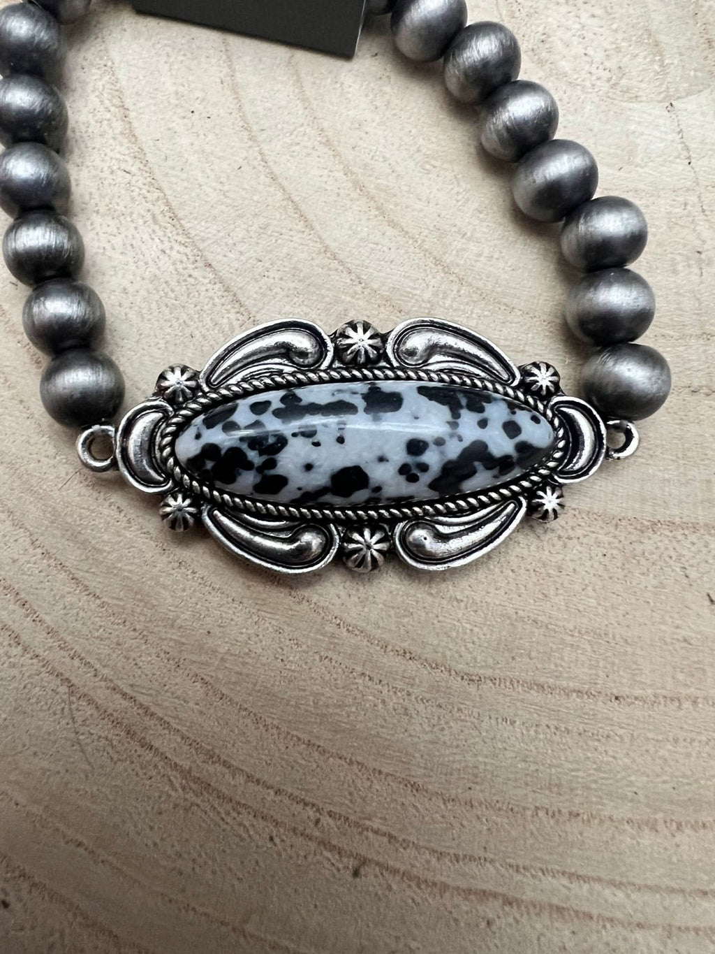 Faux White Buffalo Stretch Bracelet