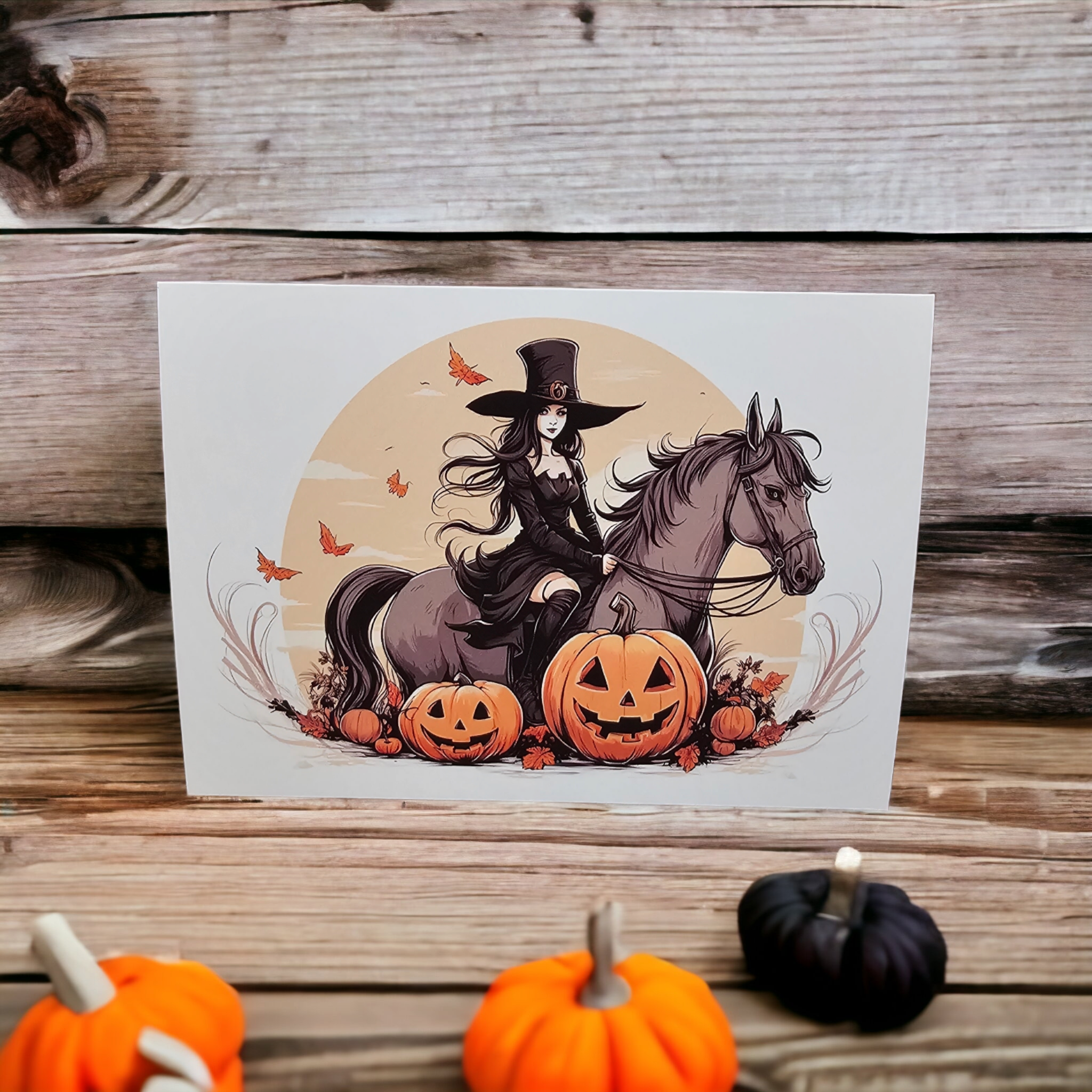 Cowgirl Witchy Ride Halloween Greeting Card
