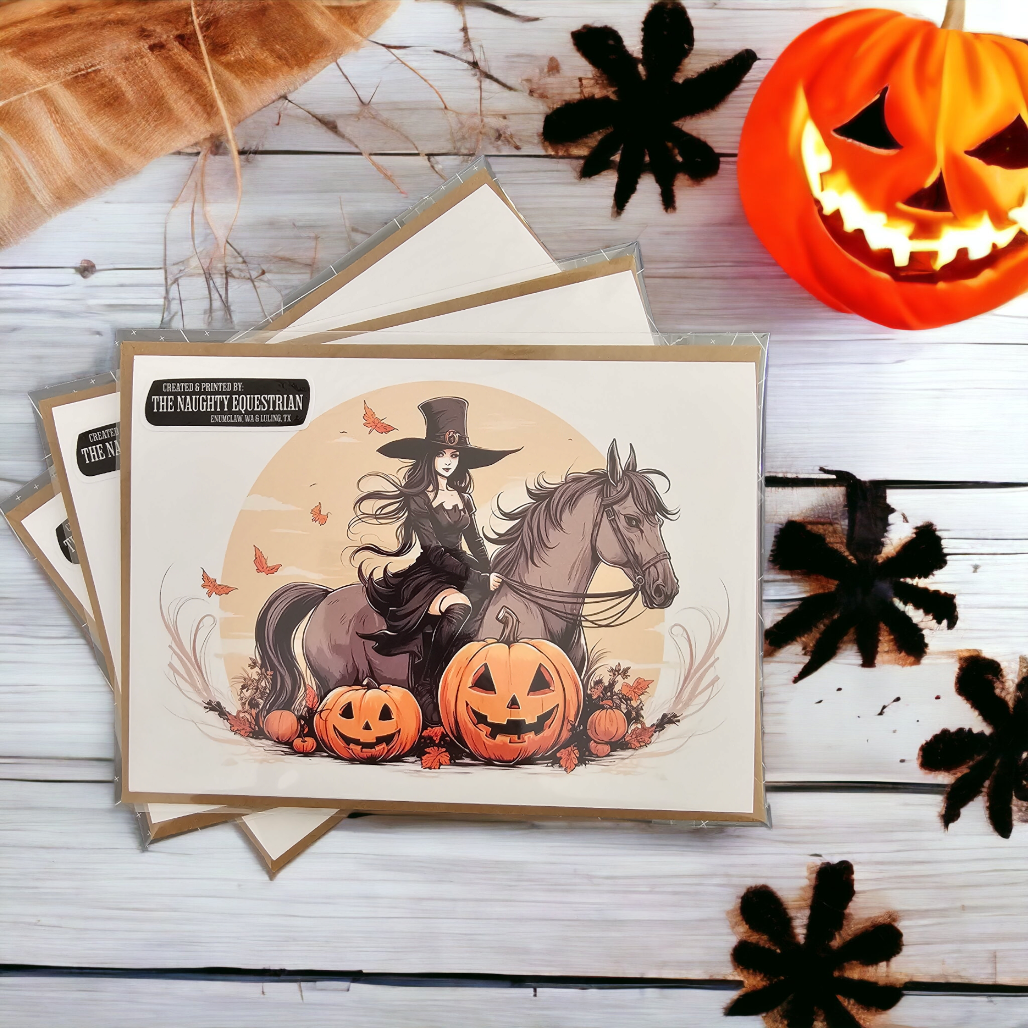 Cowgirl Witchy Ride Halloween Greeting Card