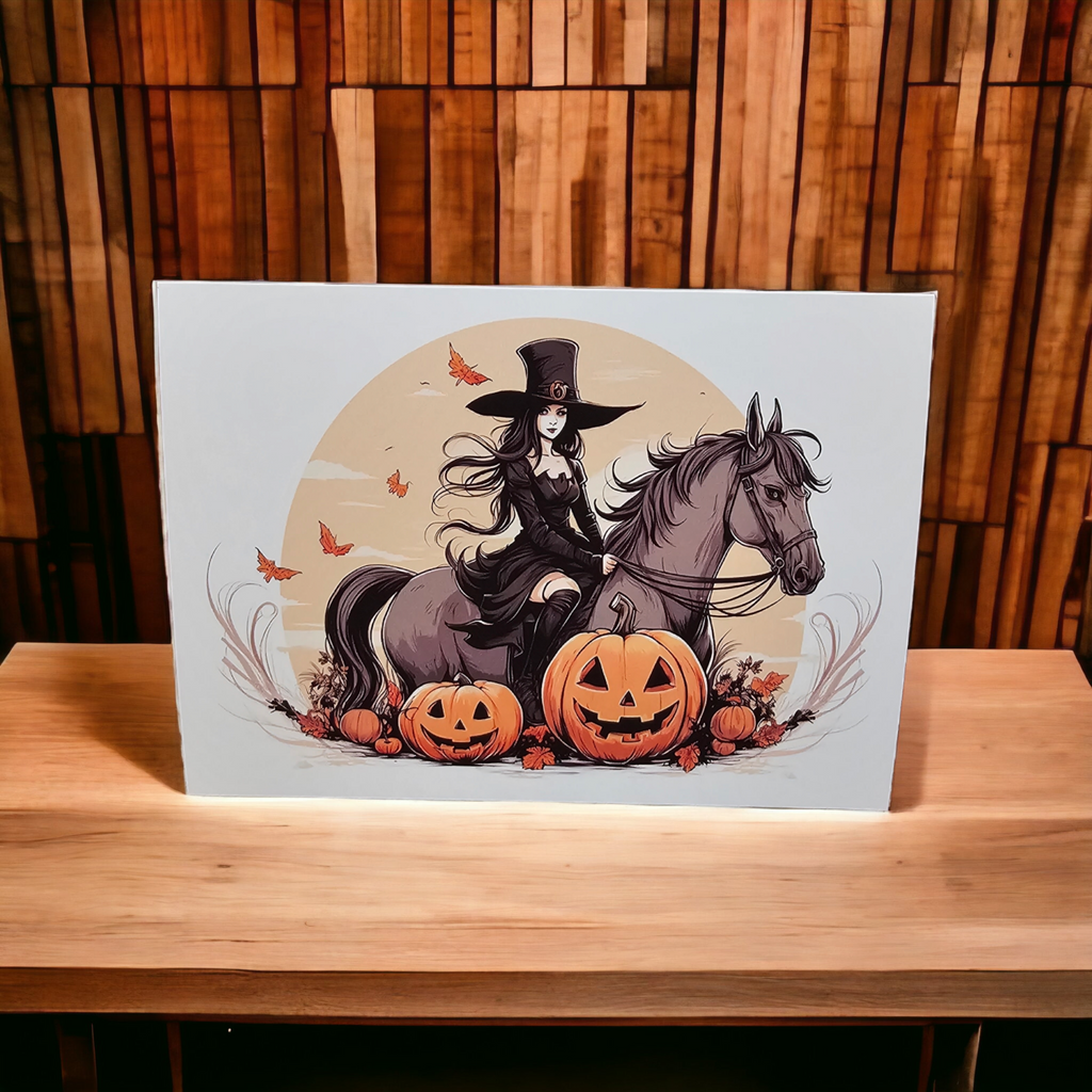 Cowgirl Witchy Ride Halloween Greeting Card