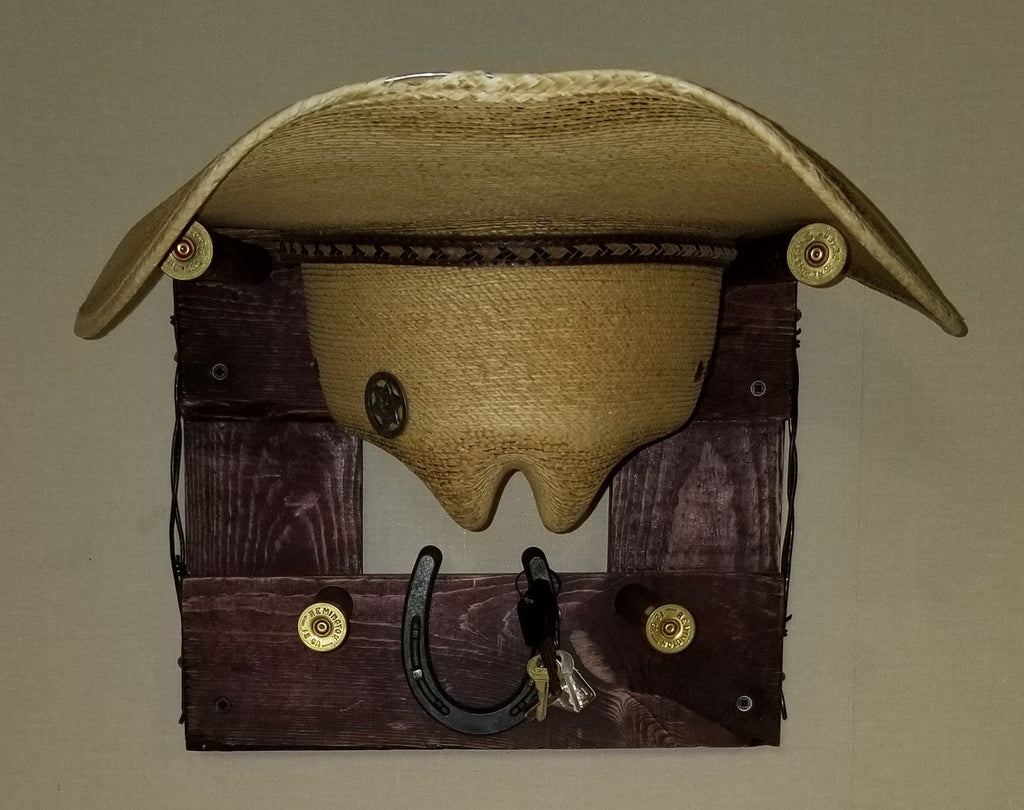 1 Cowboy Hat Rack | Cowboy Hat Holder |  Rustic Western Hat Display | Handcrafted Wooden Organizer | Space-Saving Home Decor | Made in USA