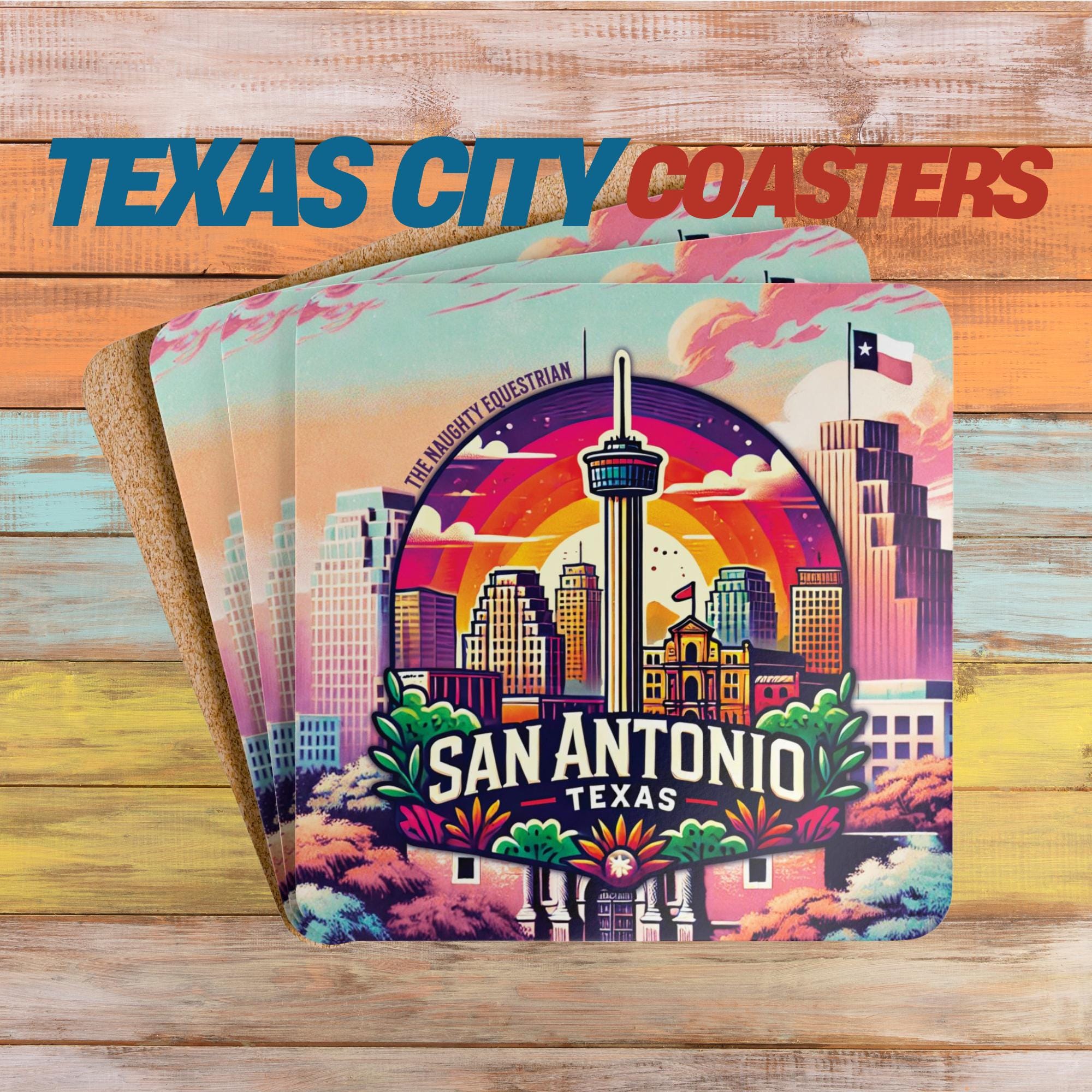 San Antonio Texas Bar Coaster, Bold Vibes from The Lone Star State