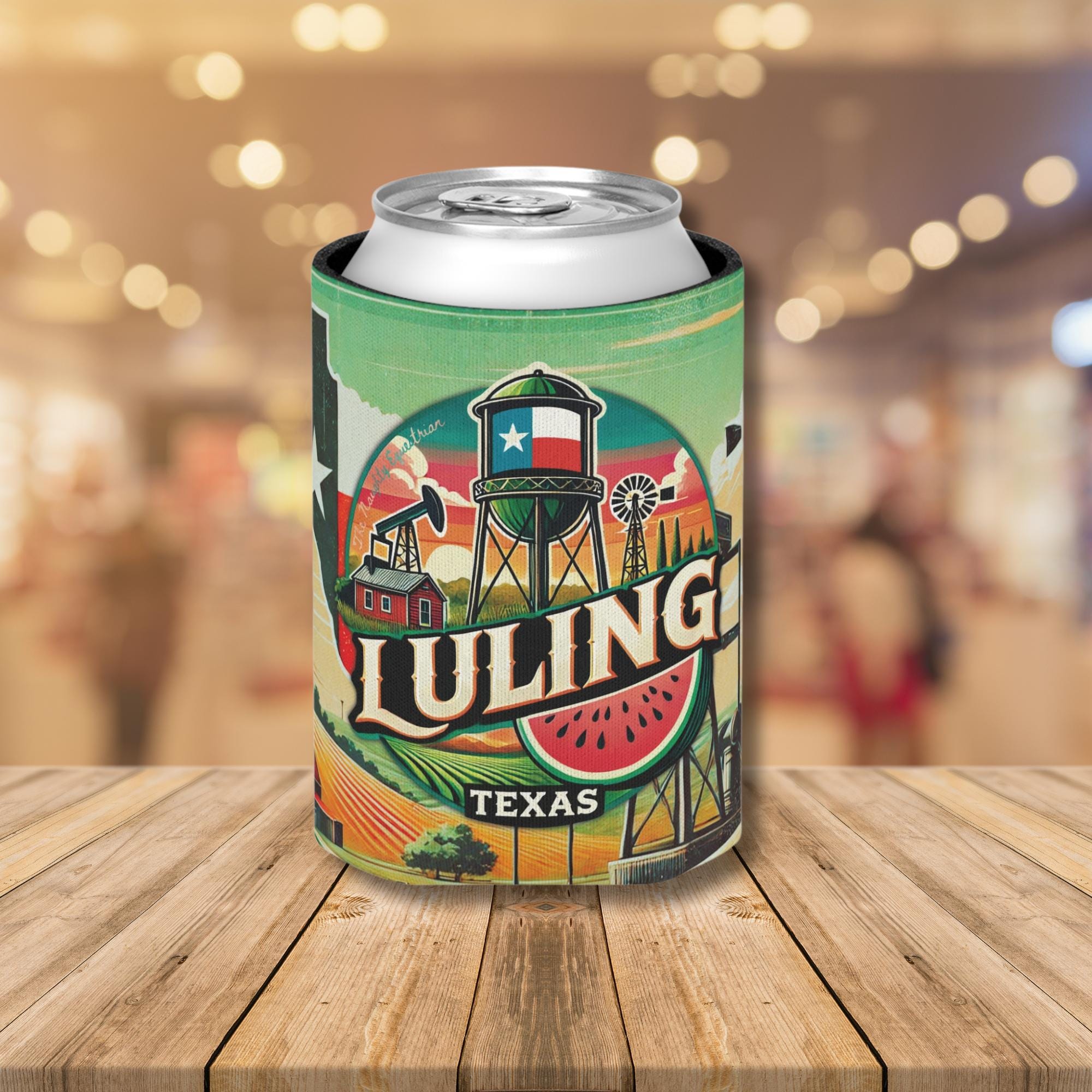 Luling Texas Watermelon Can Cooler 12oz, City Souvenir 12oz Regular