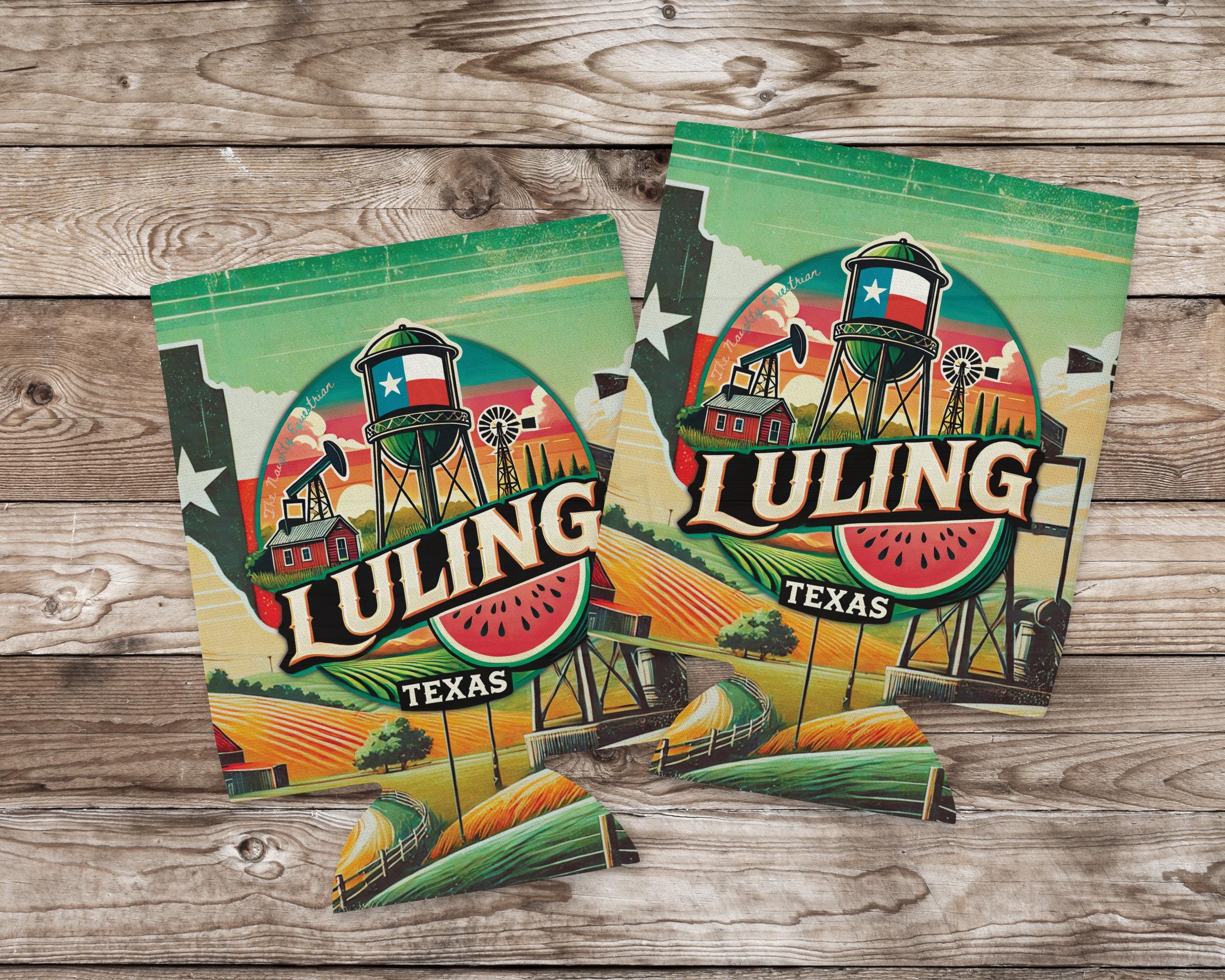 Luling Texas Watermelon Can Cooler 12oz, City Souvenir 12oz Regular