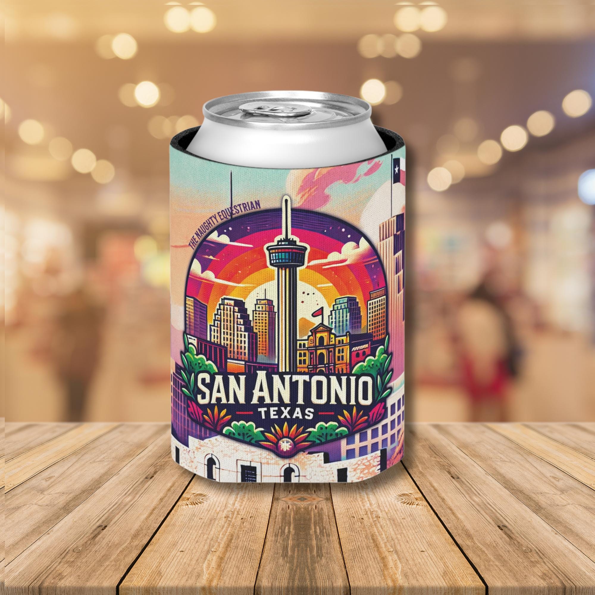San Antonio Texas Can Cooler 12oz,  City Souvenir 12oz Regular