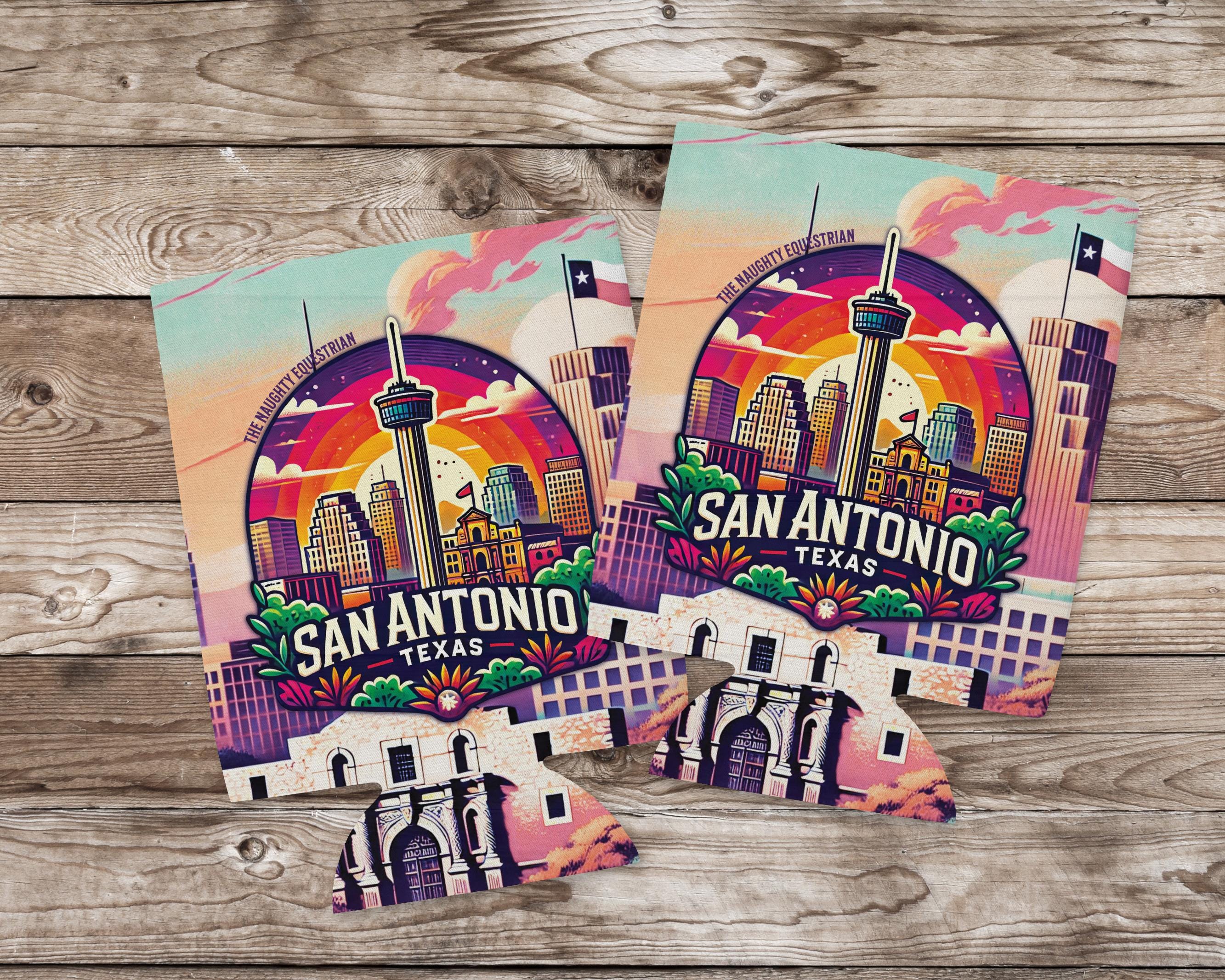 San Antonio Texas Can Cooler 12oz,  City Souvenir 12oz Regular