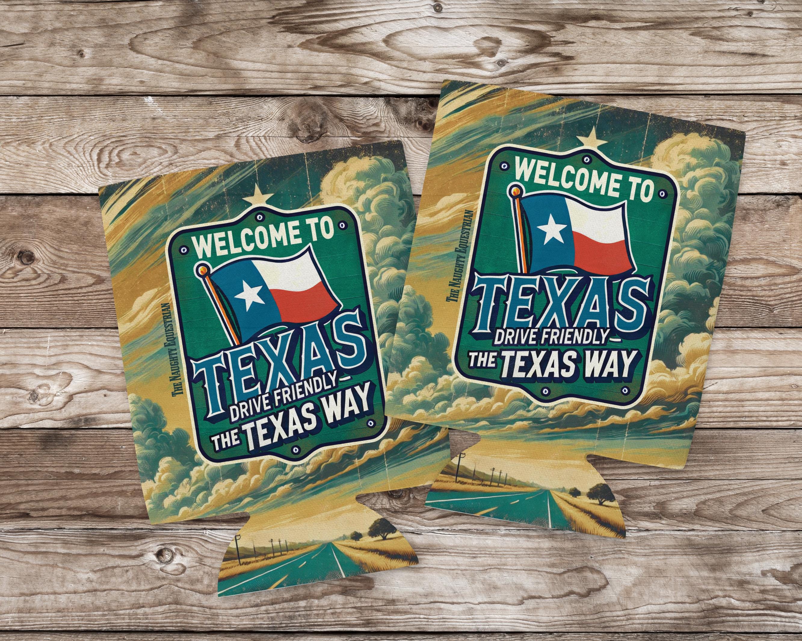 Welcome To Texas Can Cooler 12oz, City Souvenir 12oz Regular