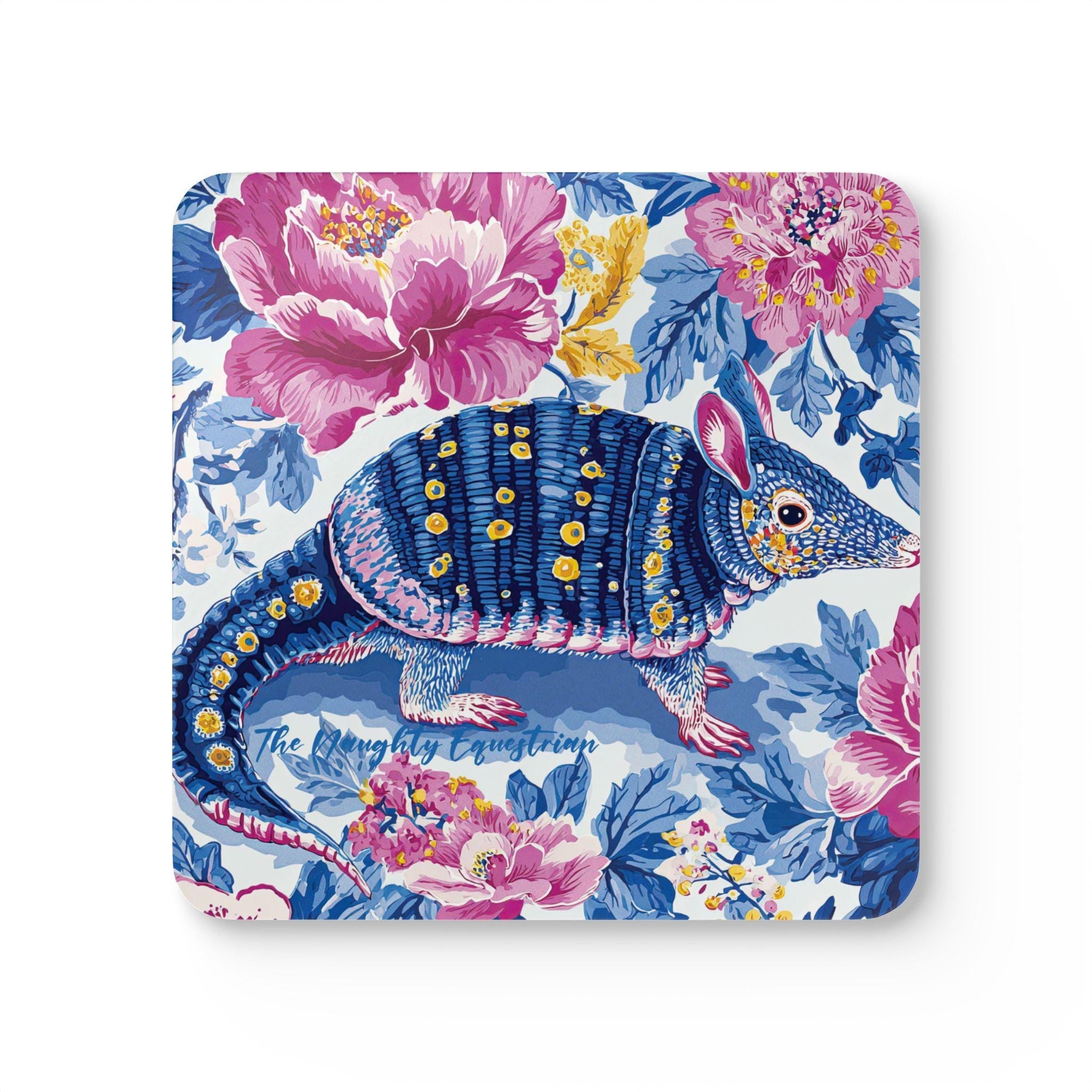 Bluebonnet Bandit Armadillo Coaster Set