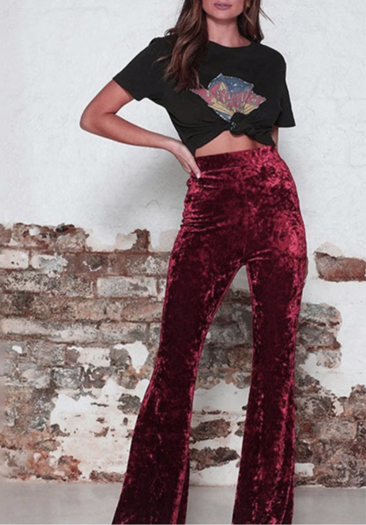 Velvet Flare Pants