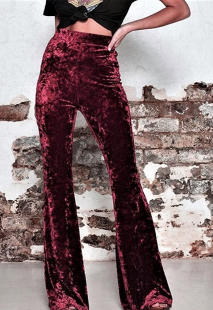 Velvet Flare Pants